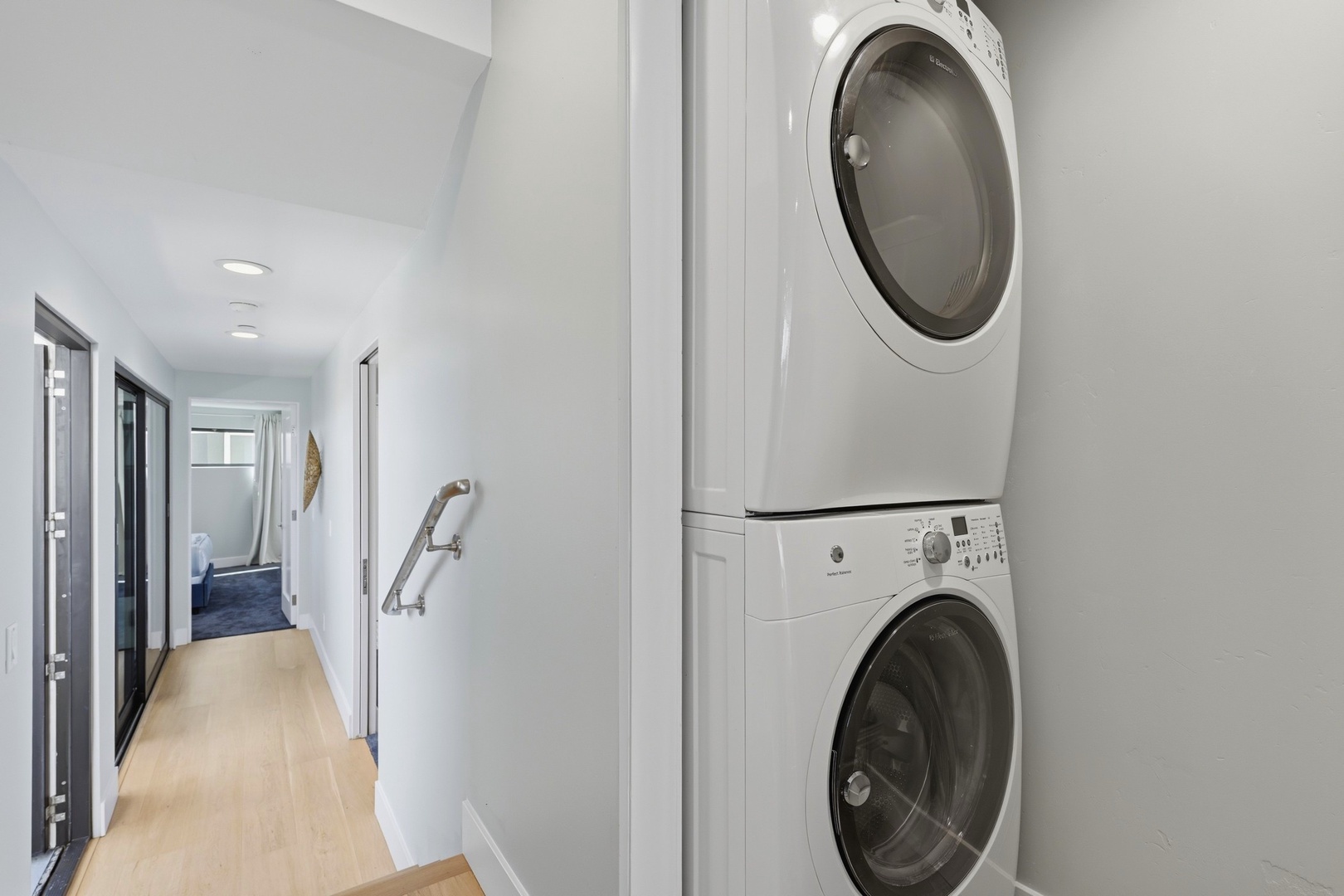 In home stacked washer and dryer