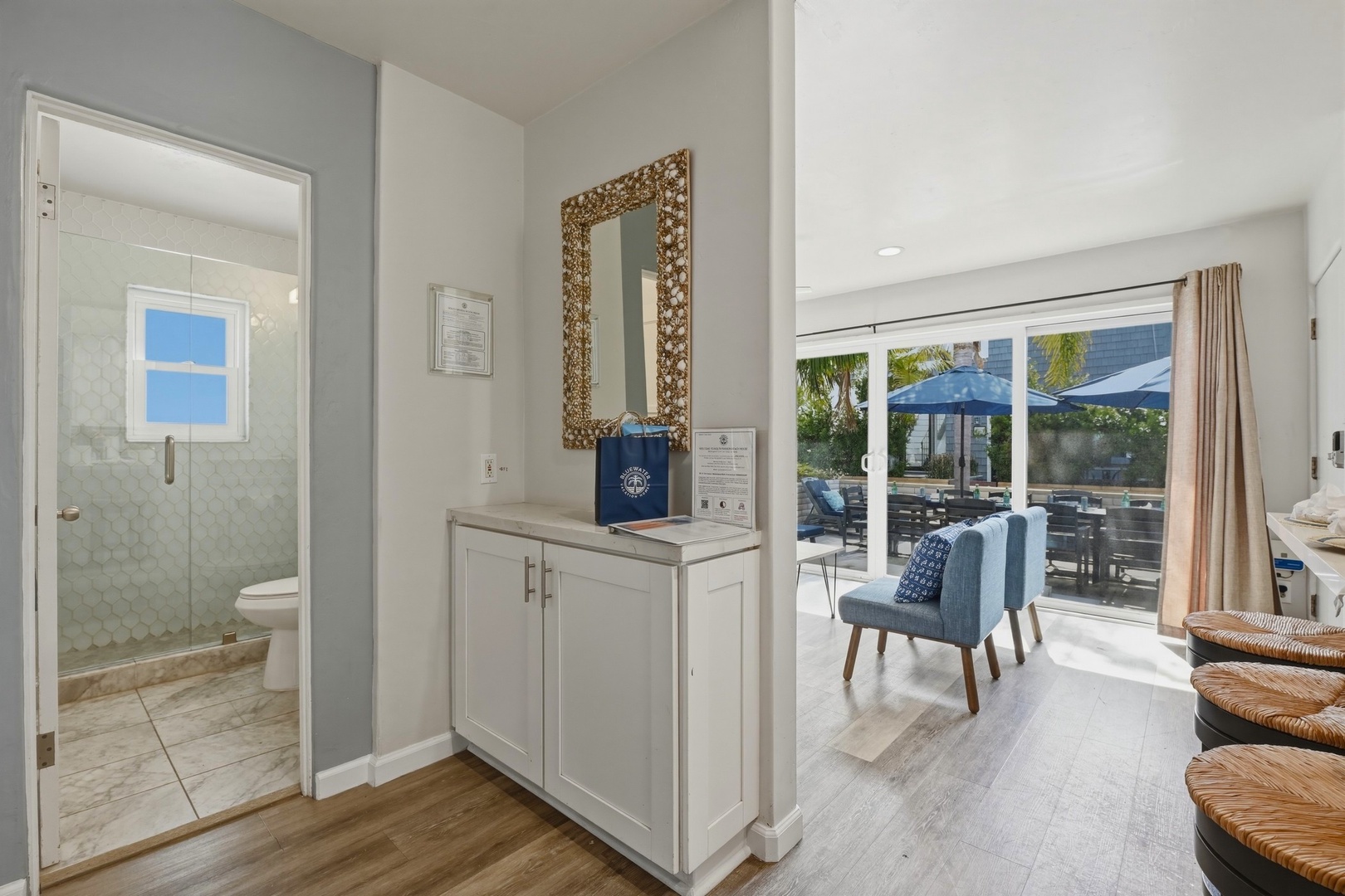 Hall bathroom off the living area