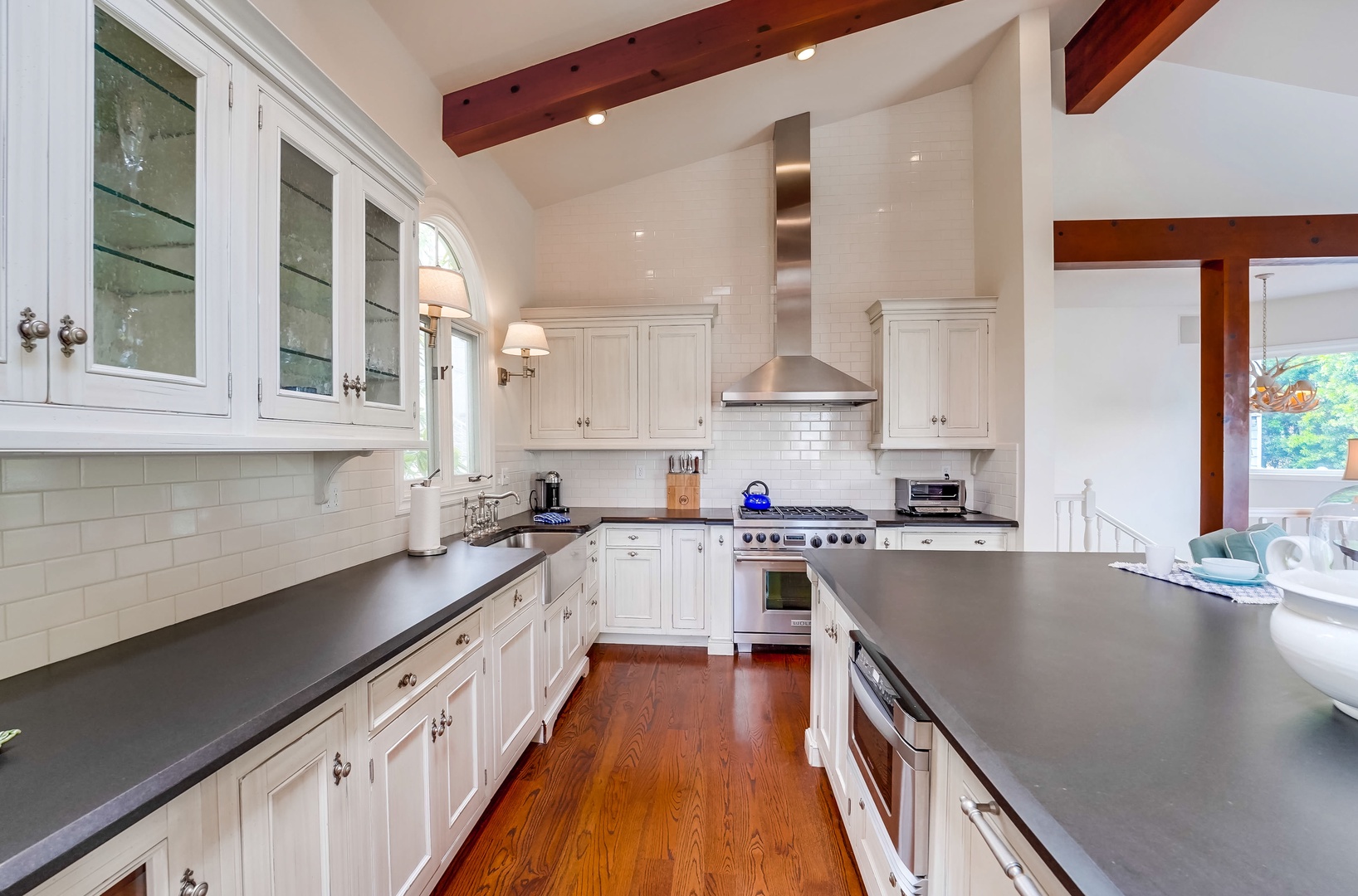 Gourmet kitchen with stainless appliances