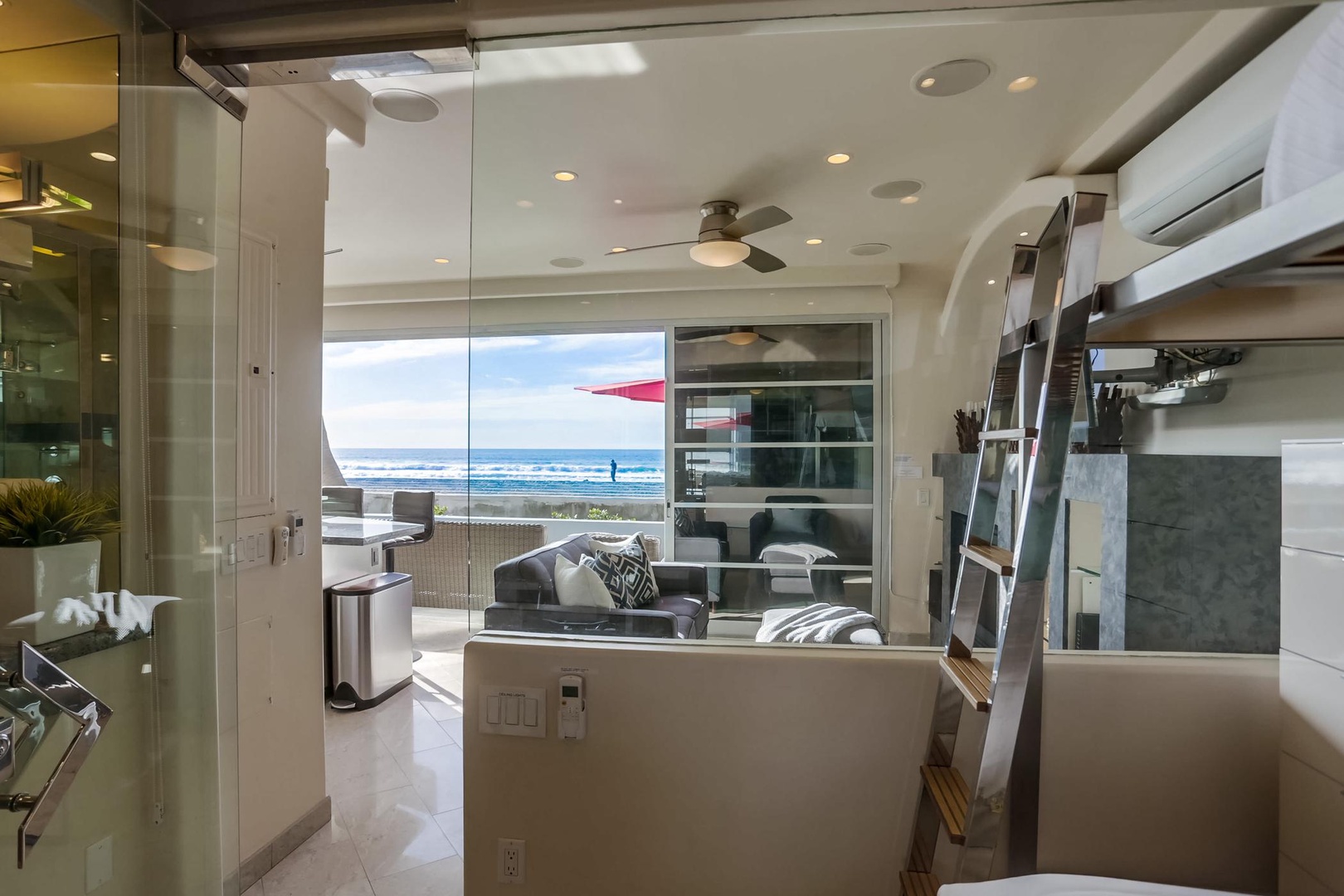 Bedroom 2 overlooks living area