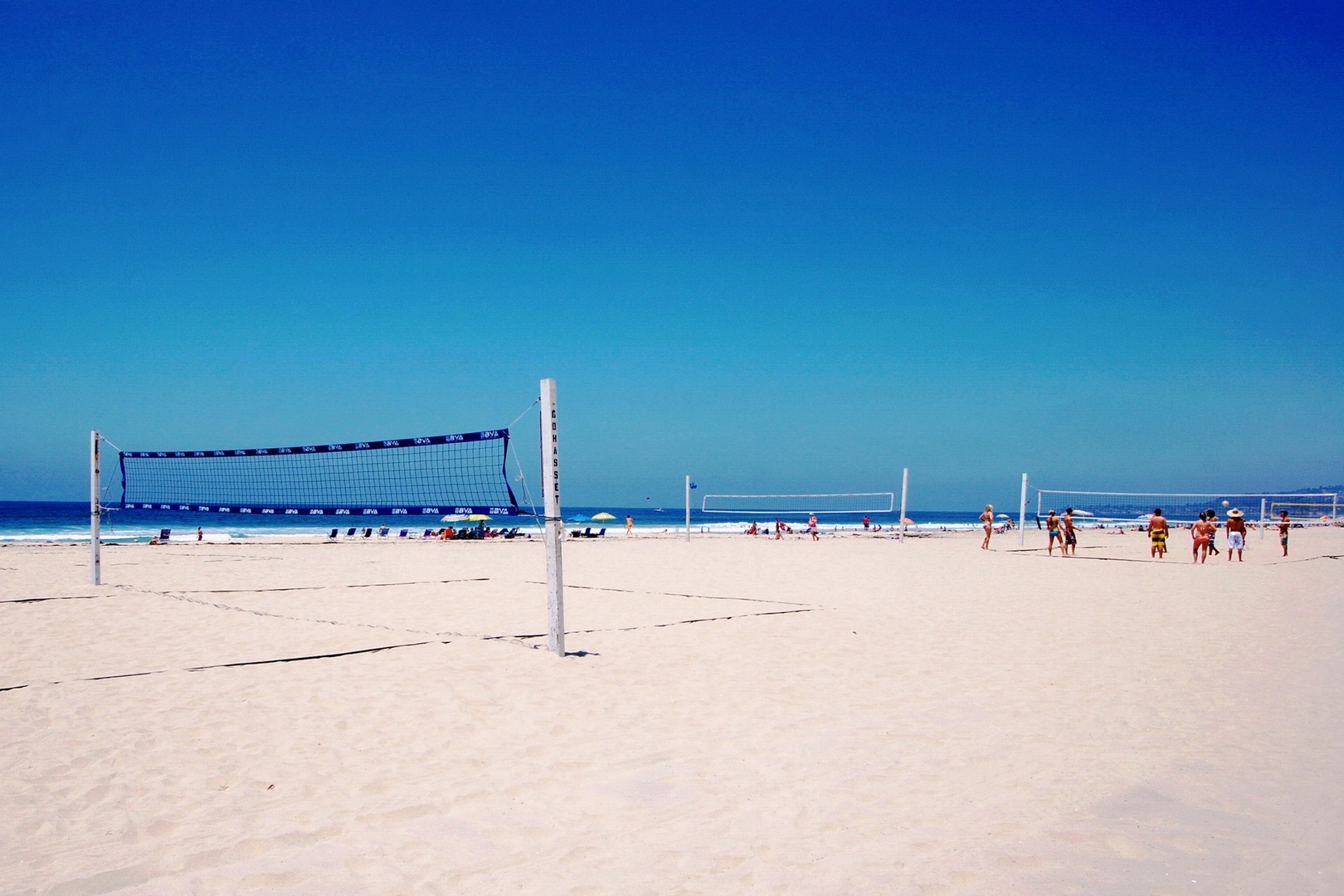 Mission Beach is famous for sand volleyball