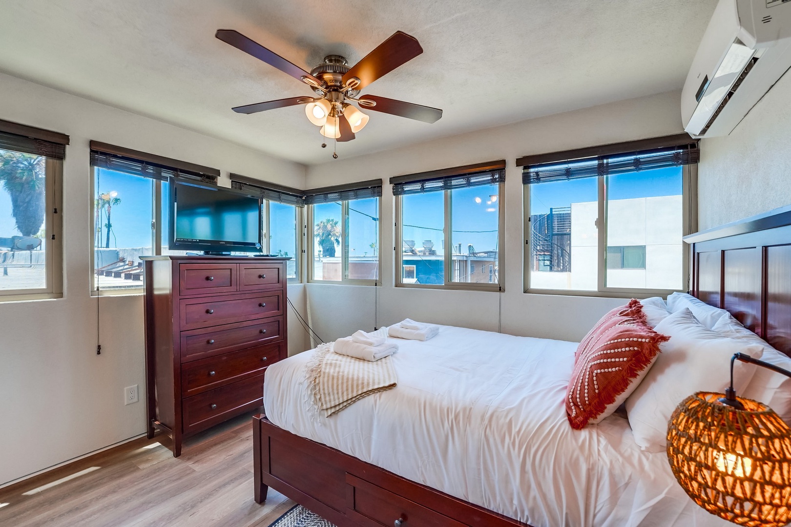 Bedroom 1 with flat screen TV