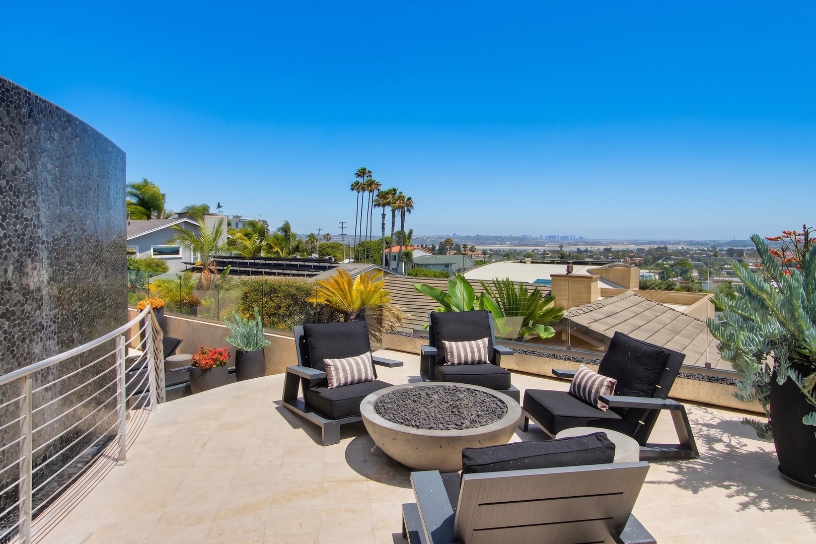 Gather around the firepit for cooler evenings
