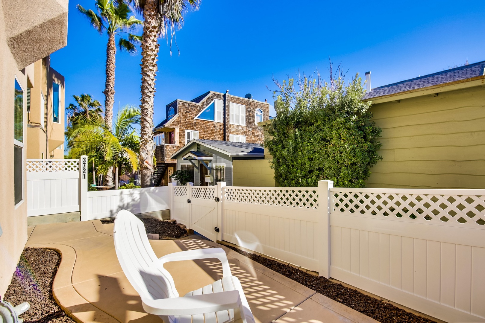 Ground-level front patio