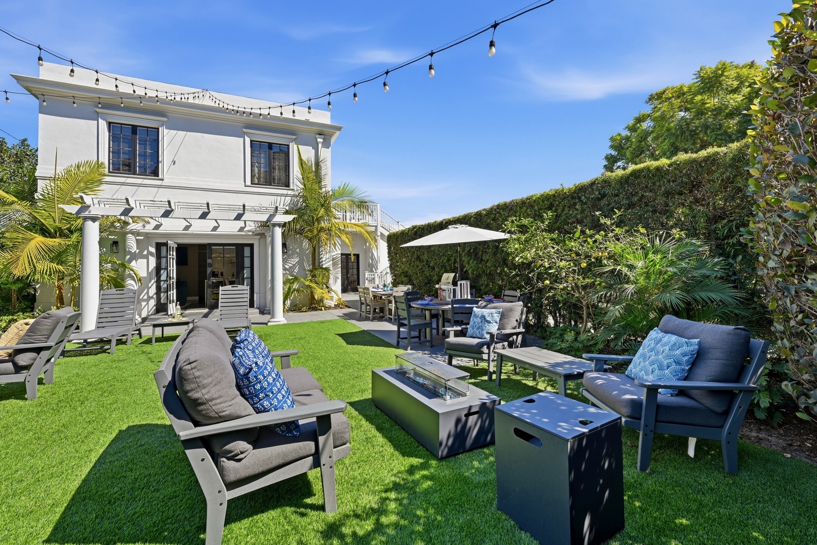 Each villa has its own fire pit