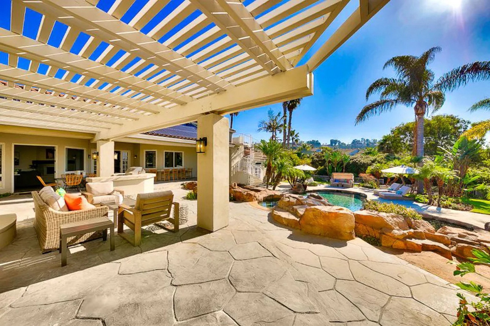 Lounge overlooking the pool