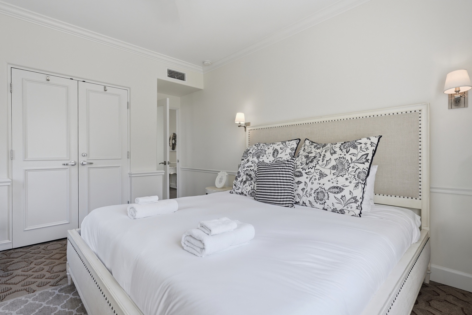 Bedroom 1 with TV and ceiling fan