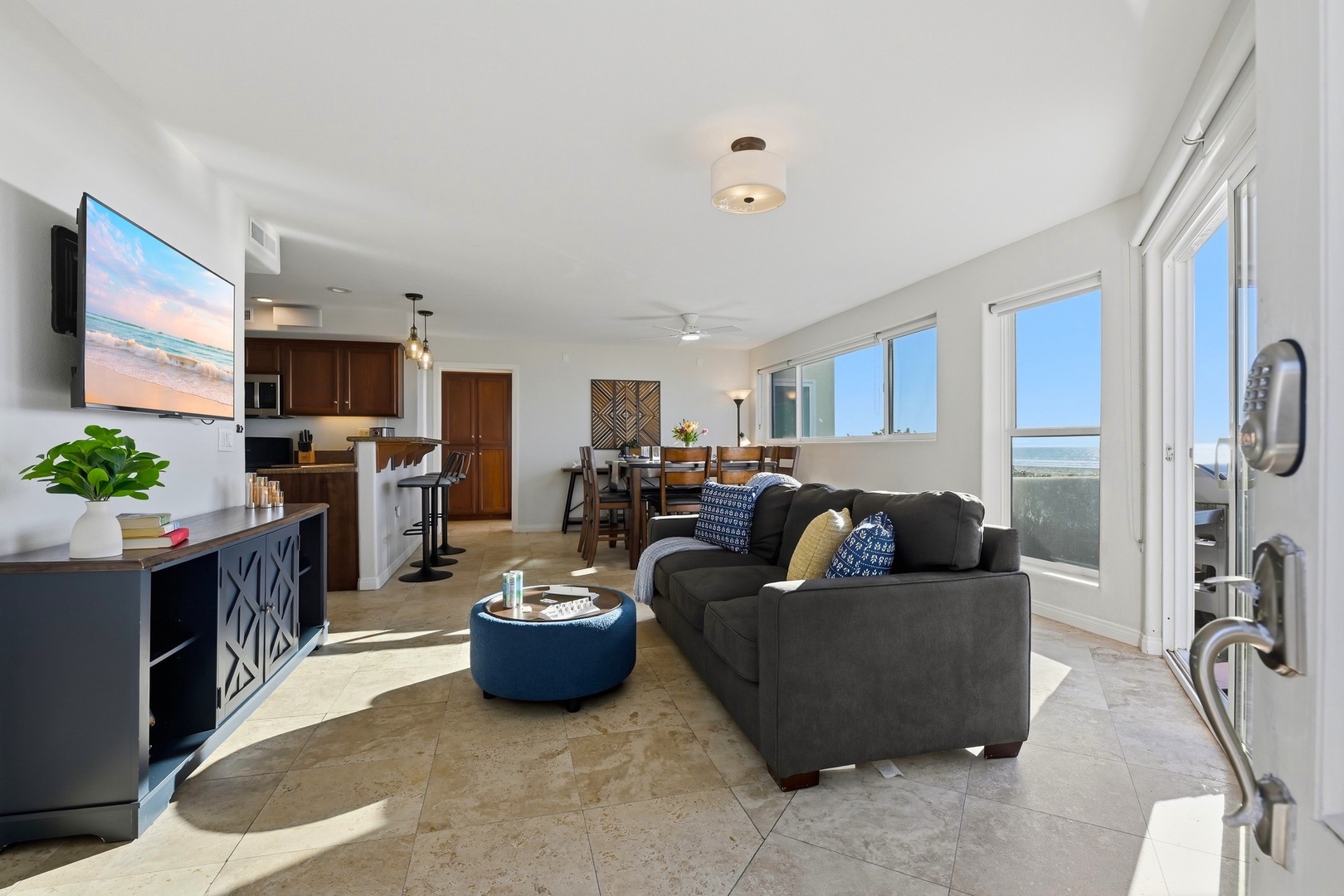 Open living area with ocean views