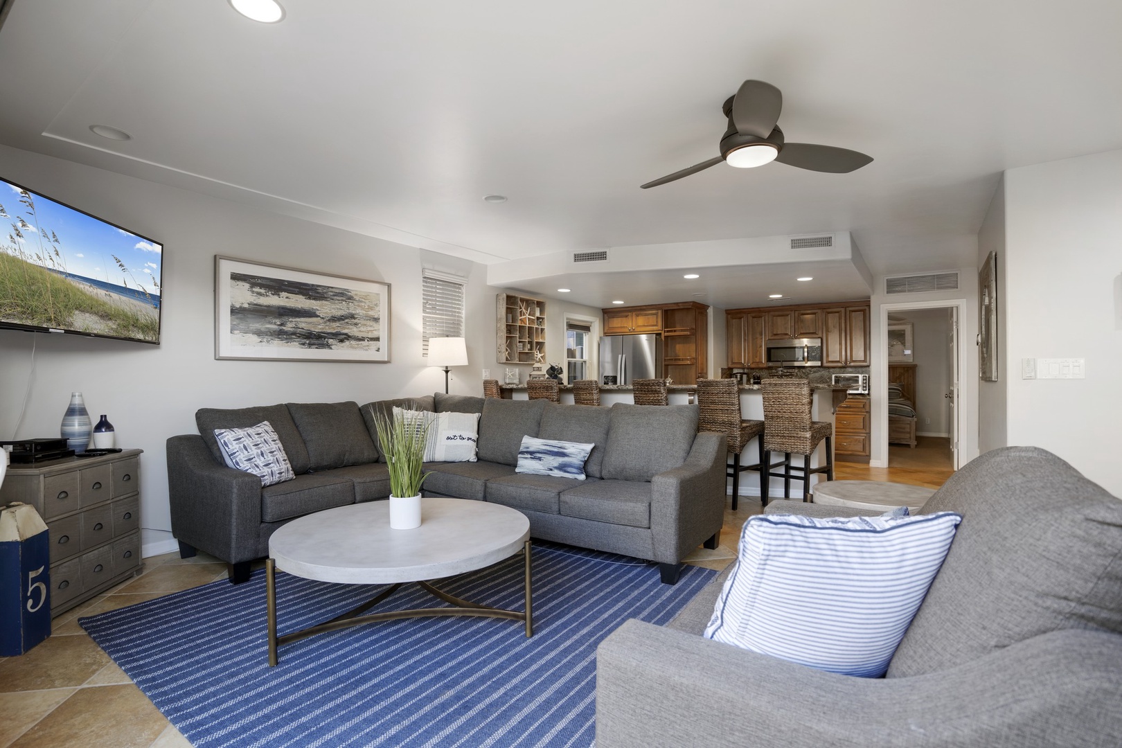 Open plan kitchen and living area