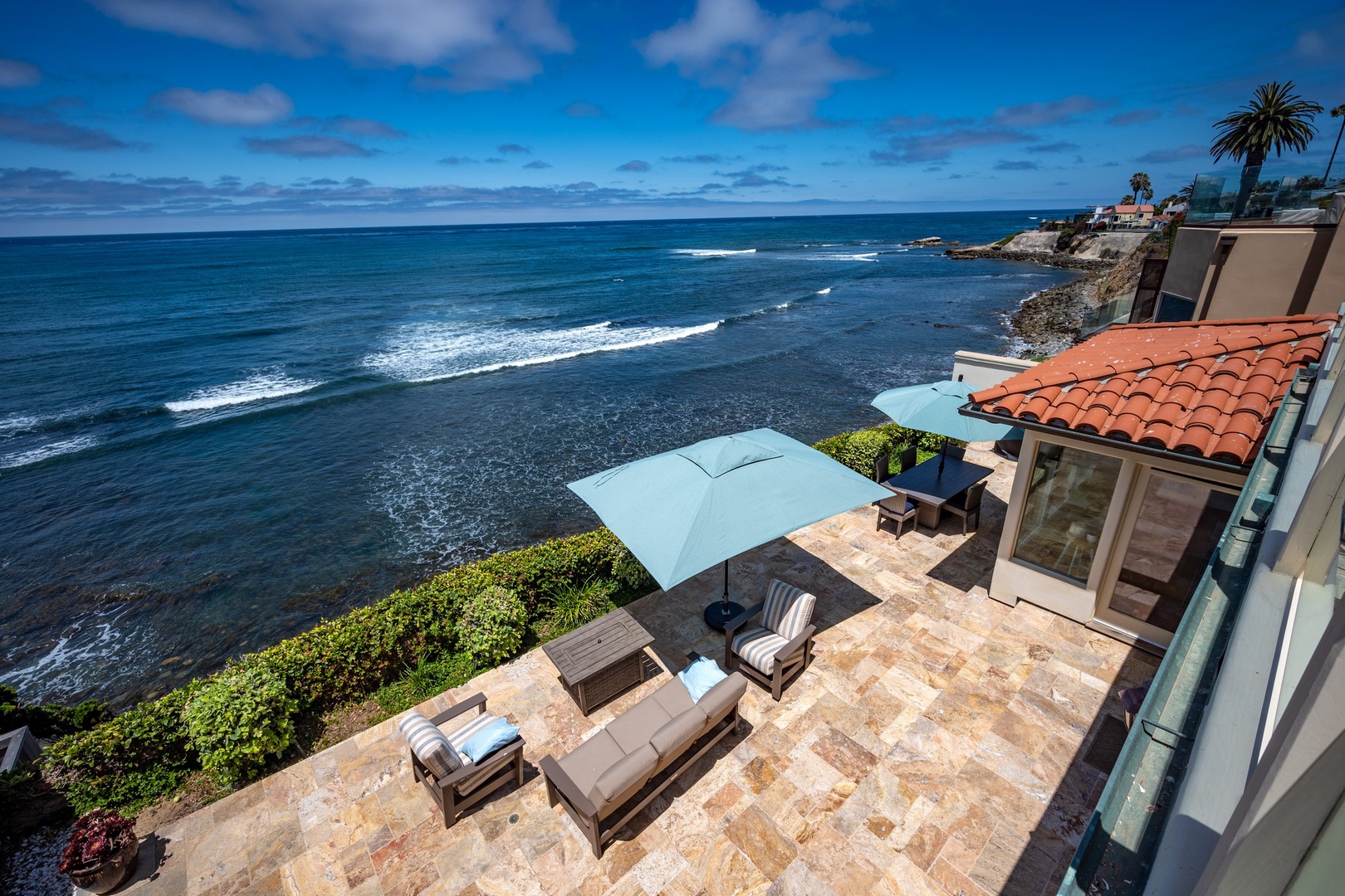 Patio seating with view