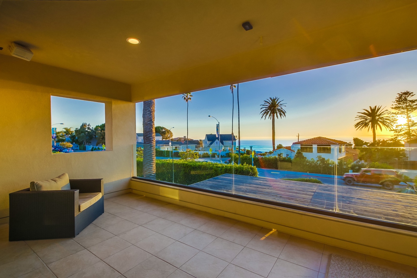 Second level balcony with ocean views