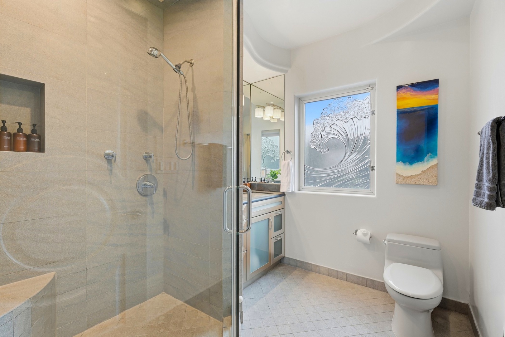 Elegant glass-enclosed shower Unit 5