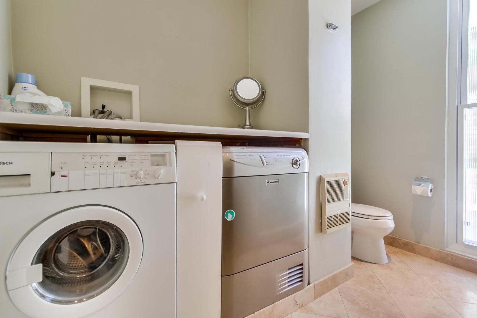 Washer and dryer readily available