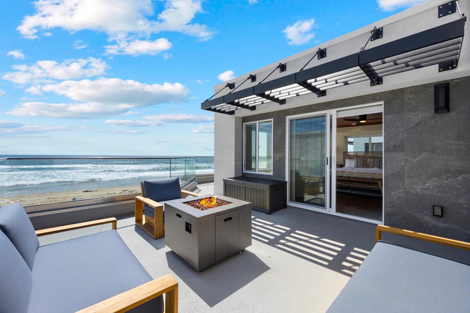 Oceanfront terrace off the Primary Suite