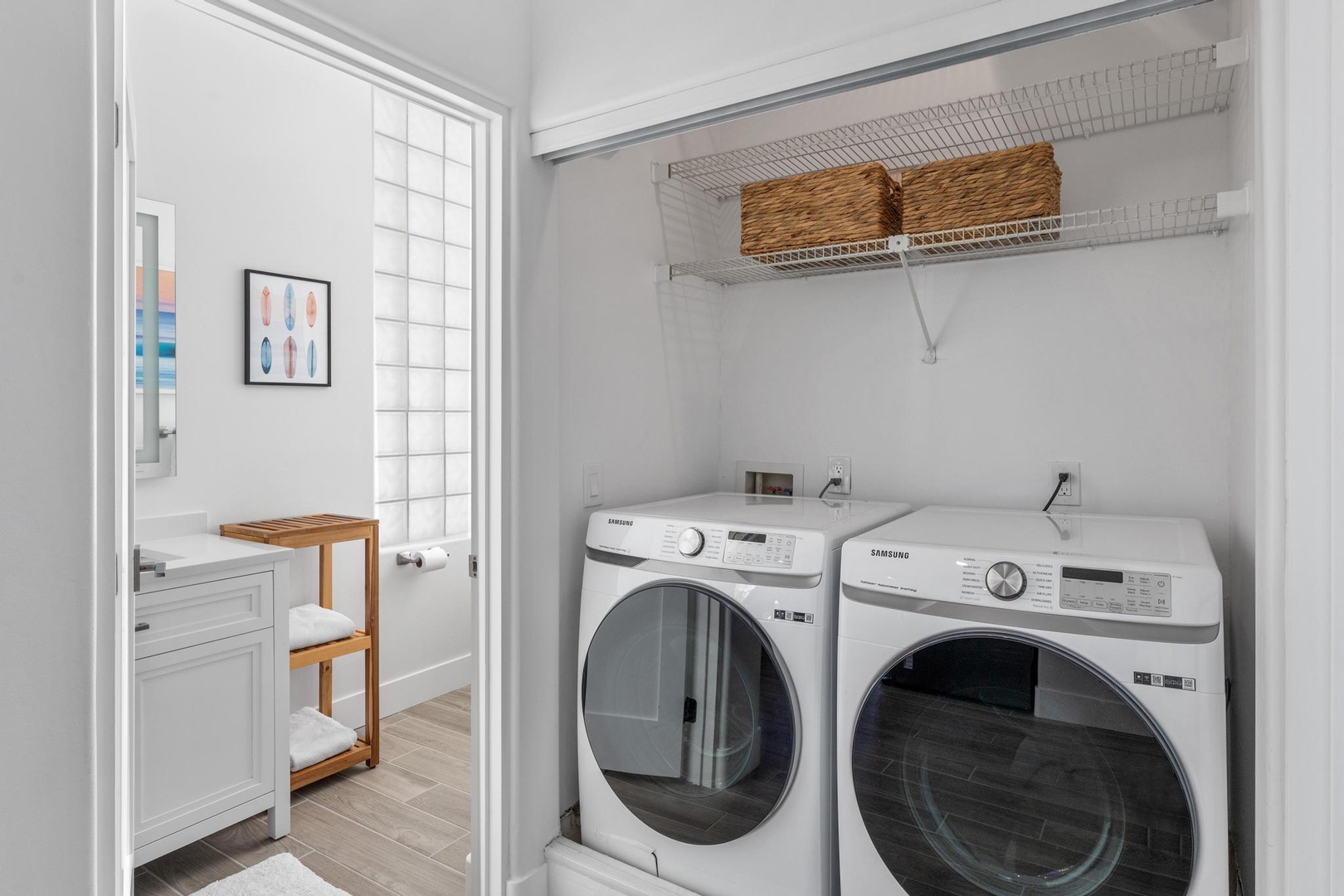 Full-size laundry on second level