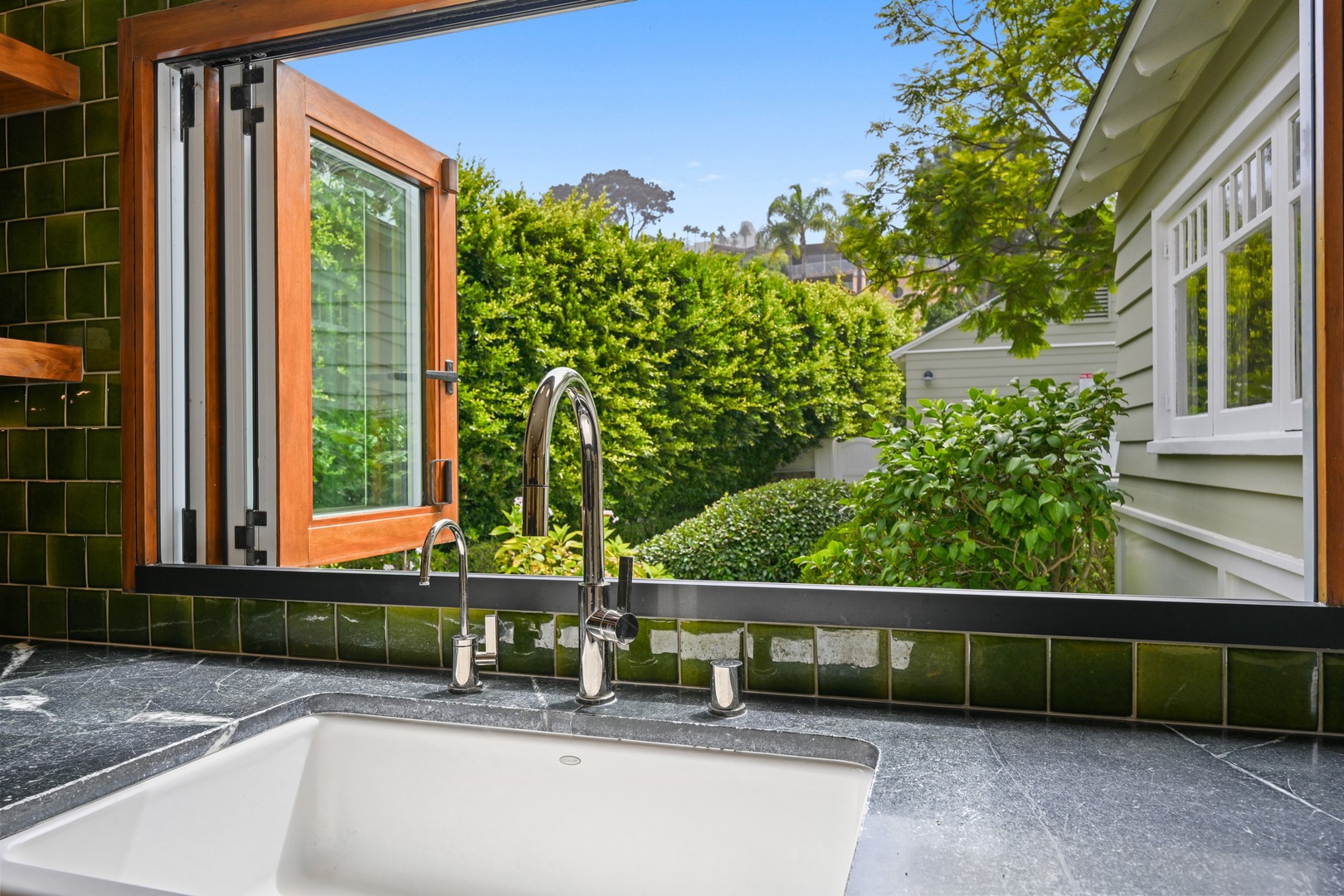 Windows open wide to the courtyard