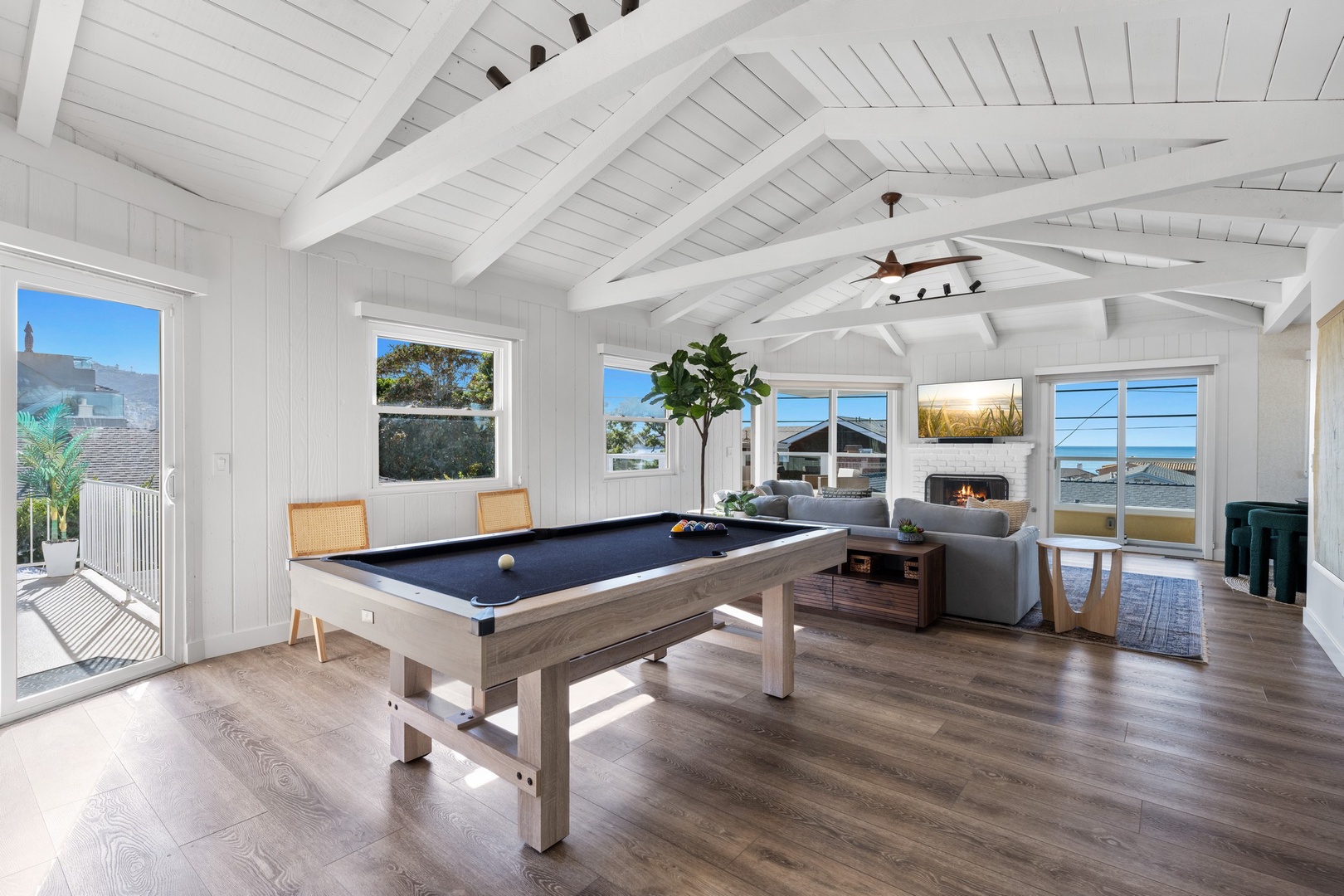 Family room with a pool table