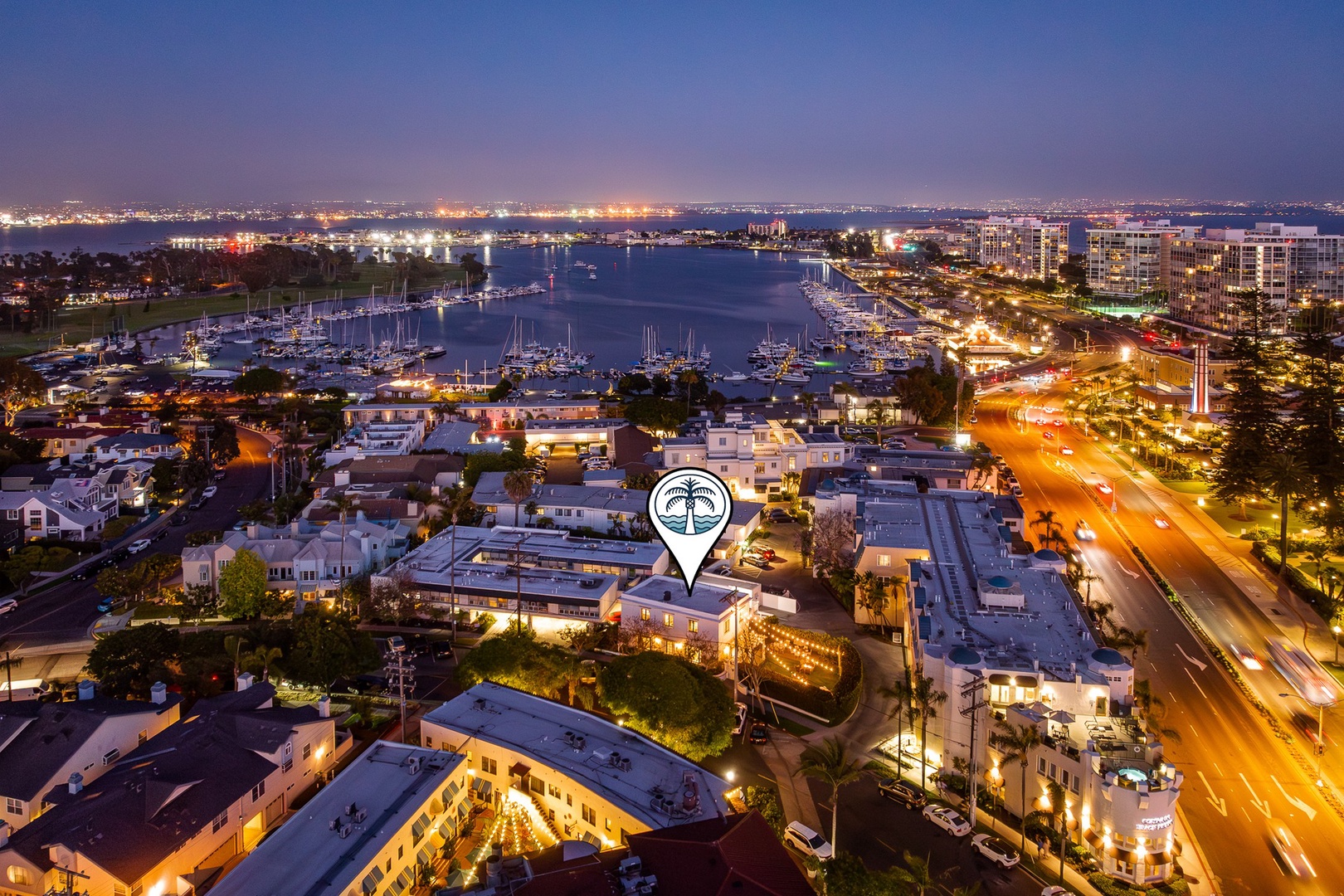 Glorietta Bay at night