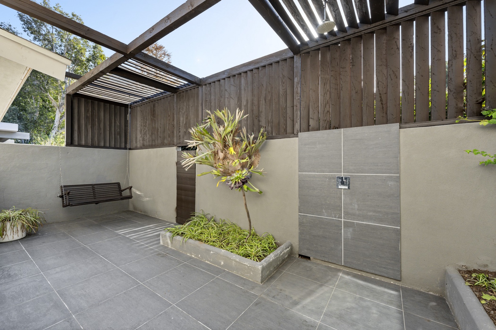 Patio with beach shower