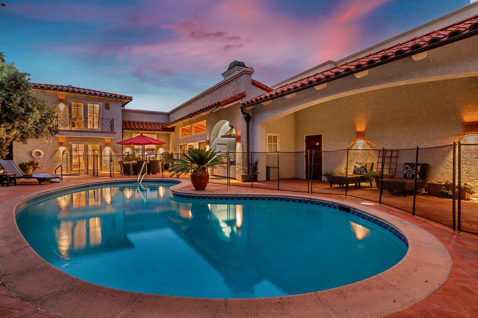 Tranquil swimming pool and spa