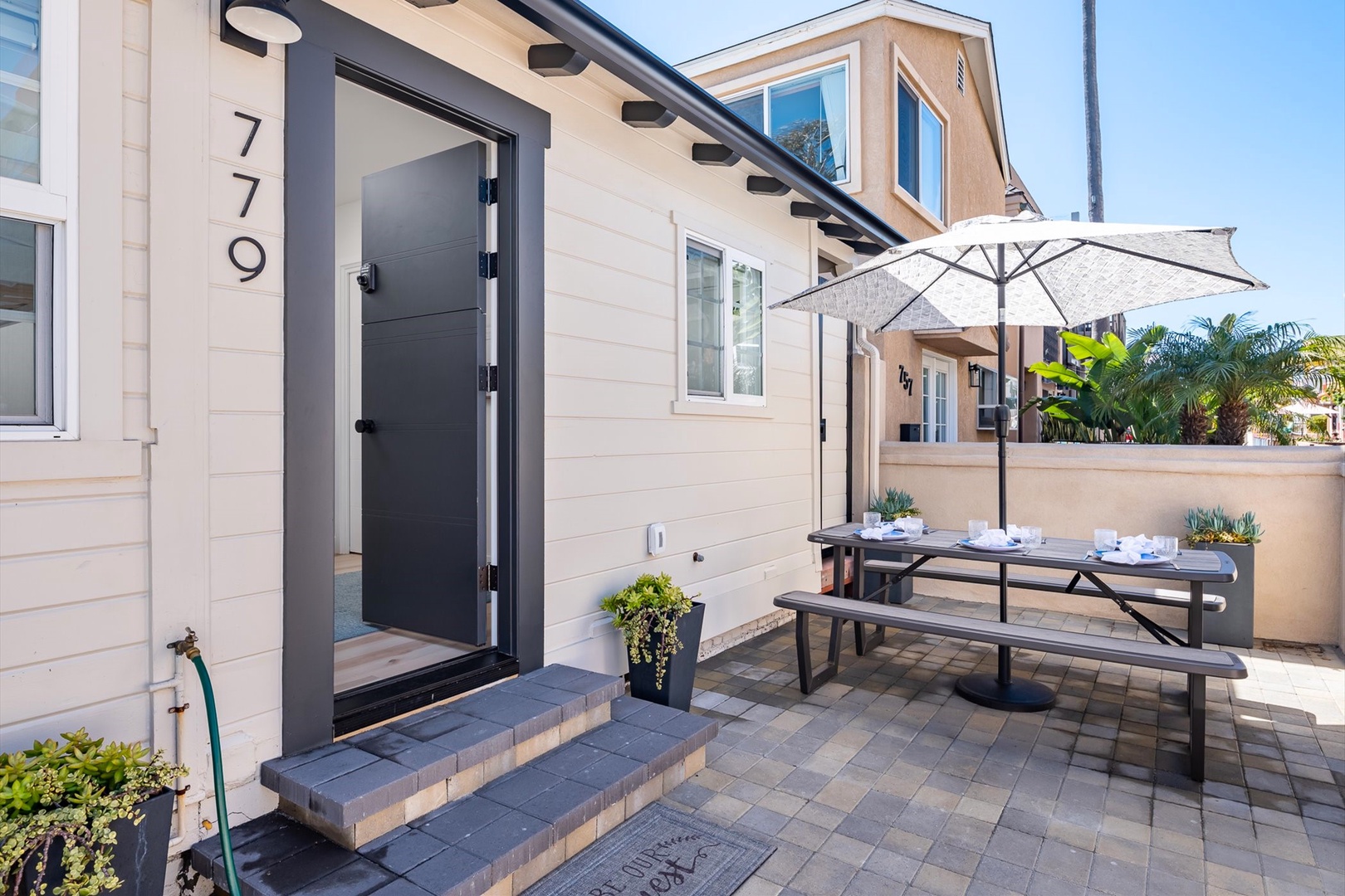 Front patio with outdoor table