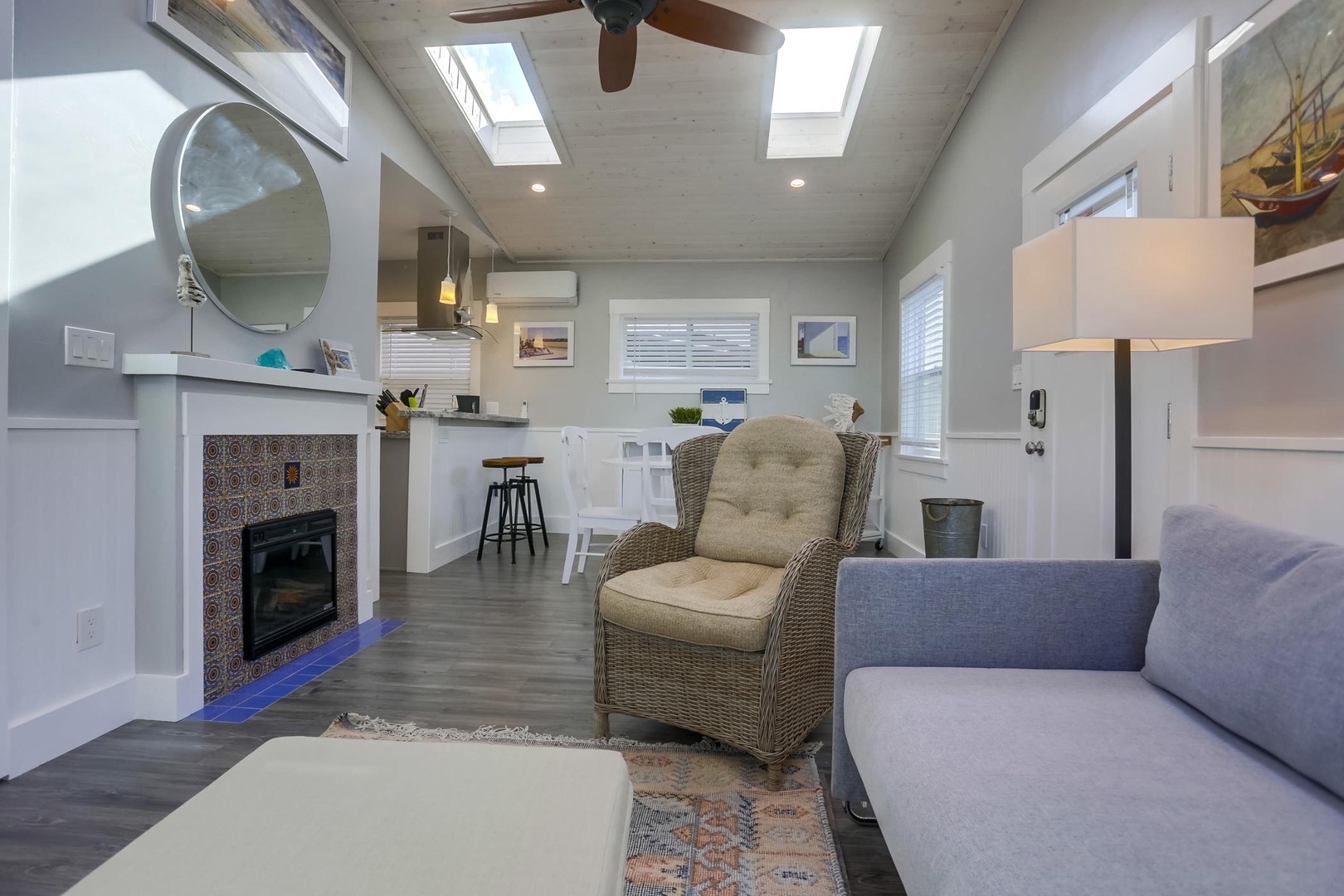 Living room with fireplace