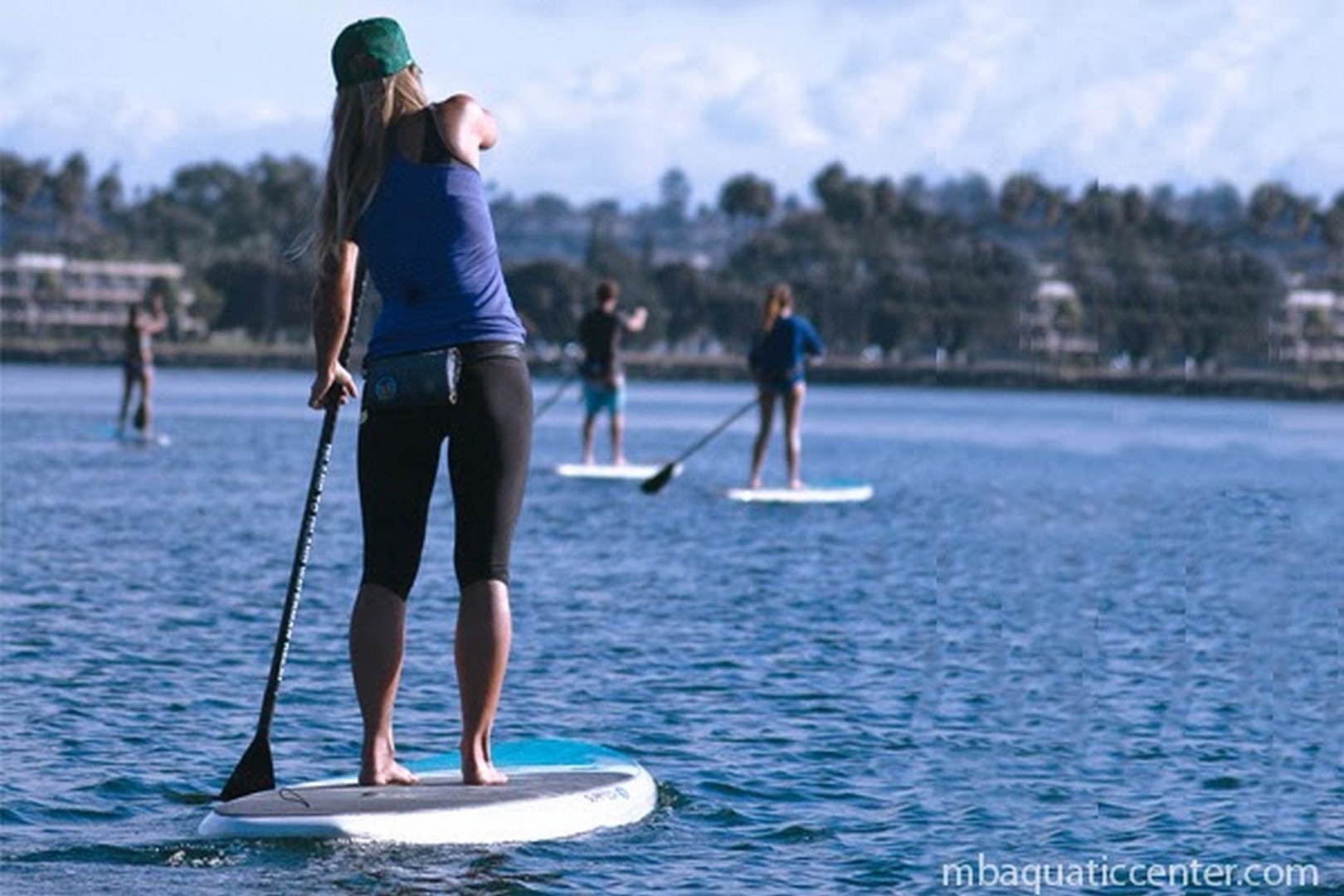 Paddle boarding on the bay