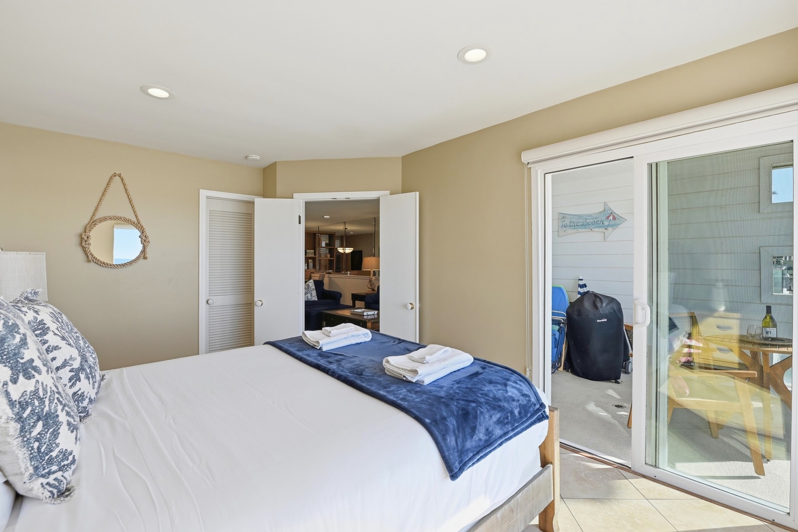 Bedroom 1 with patio access