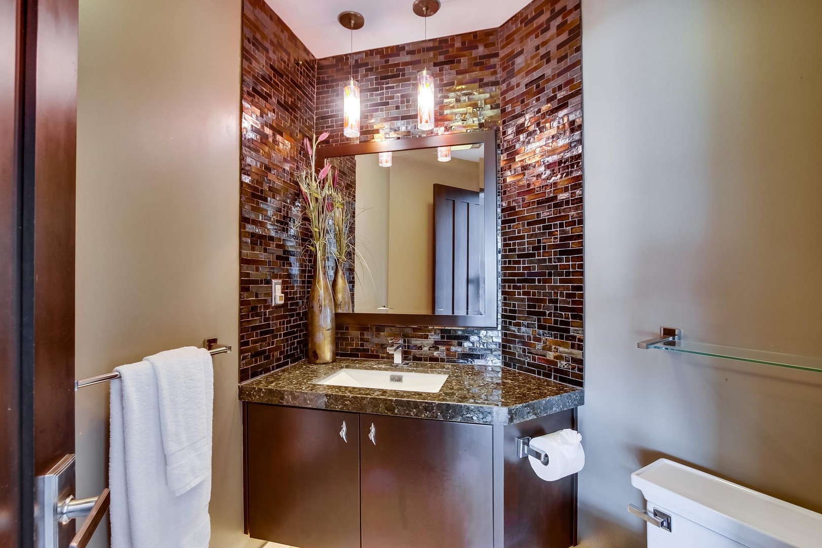 Living area bathroom