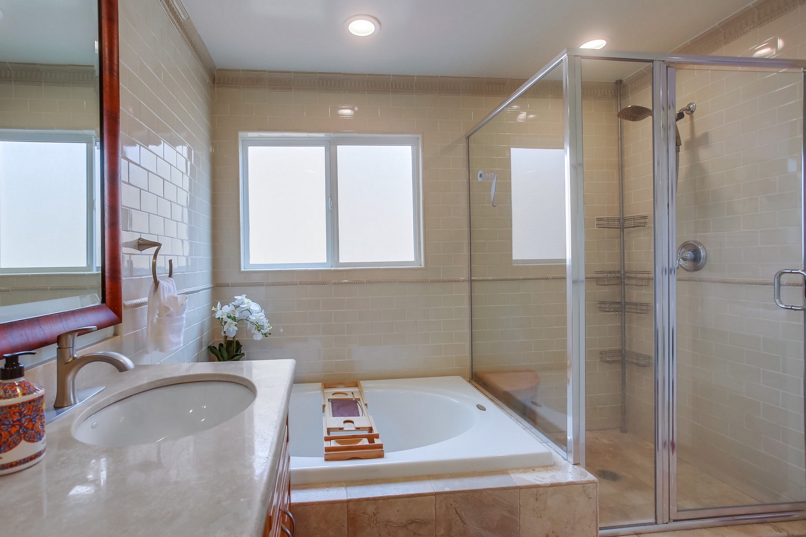 En suite bathroom with walk-in shower