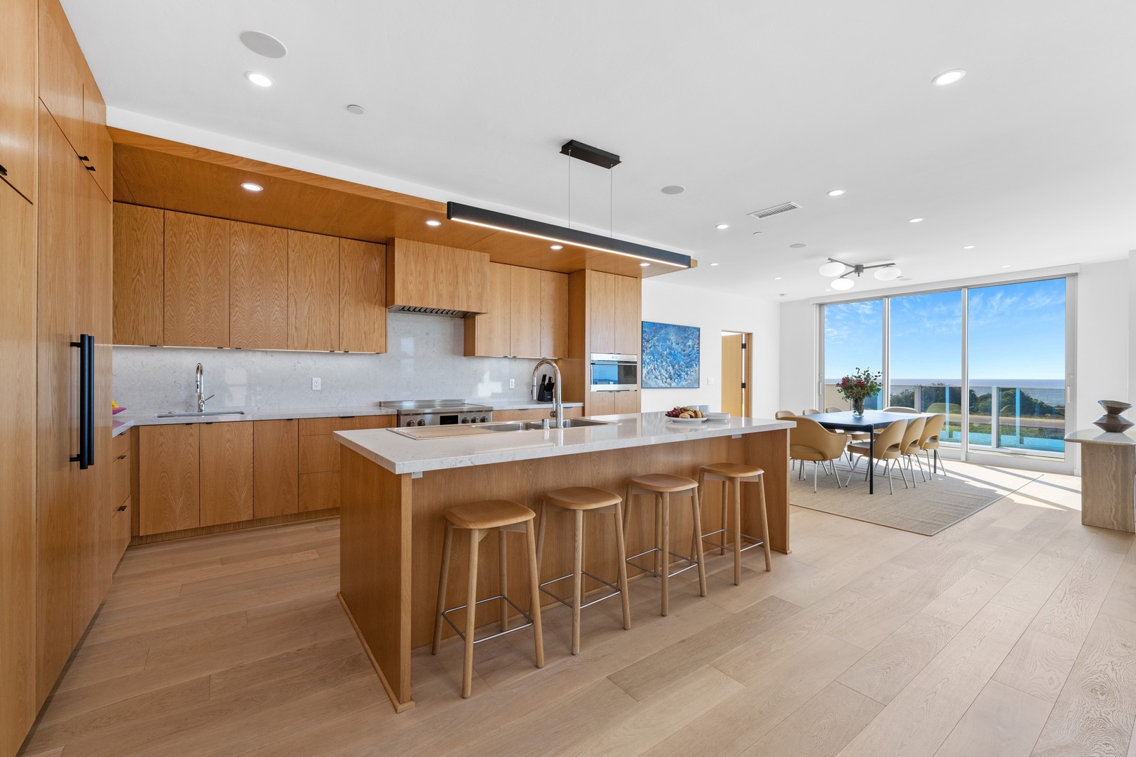 Breakfast bar island with ocean views