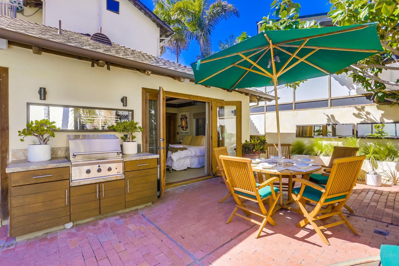 Patio with grill off of Bedroom 2