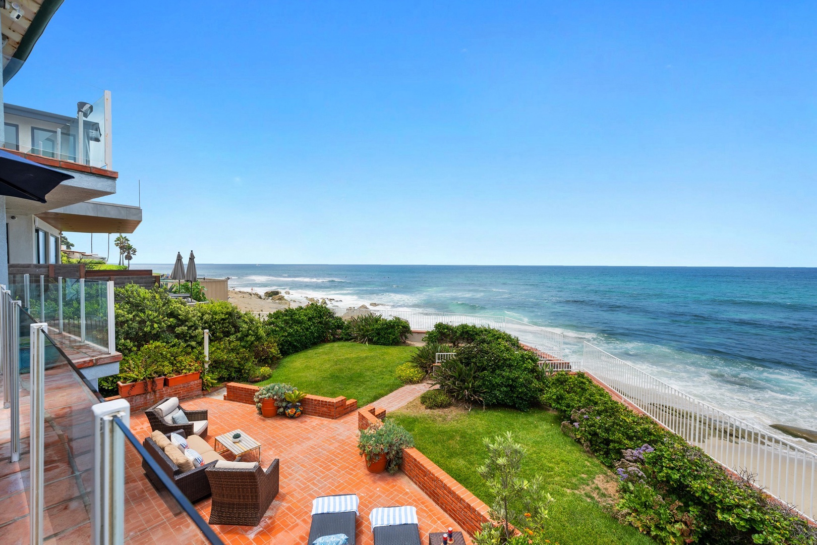 Ground-level oceanfront patio