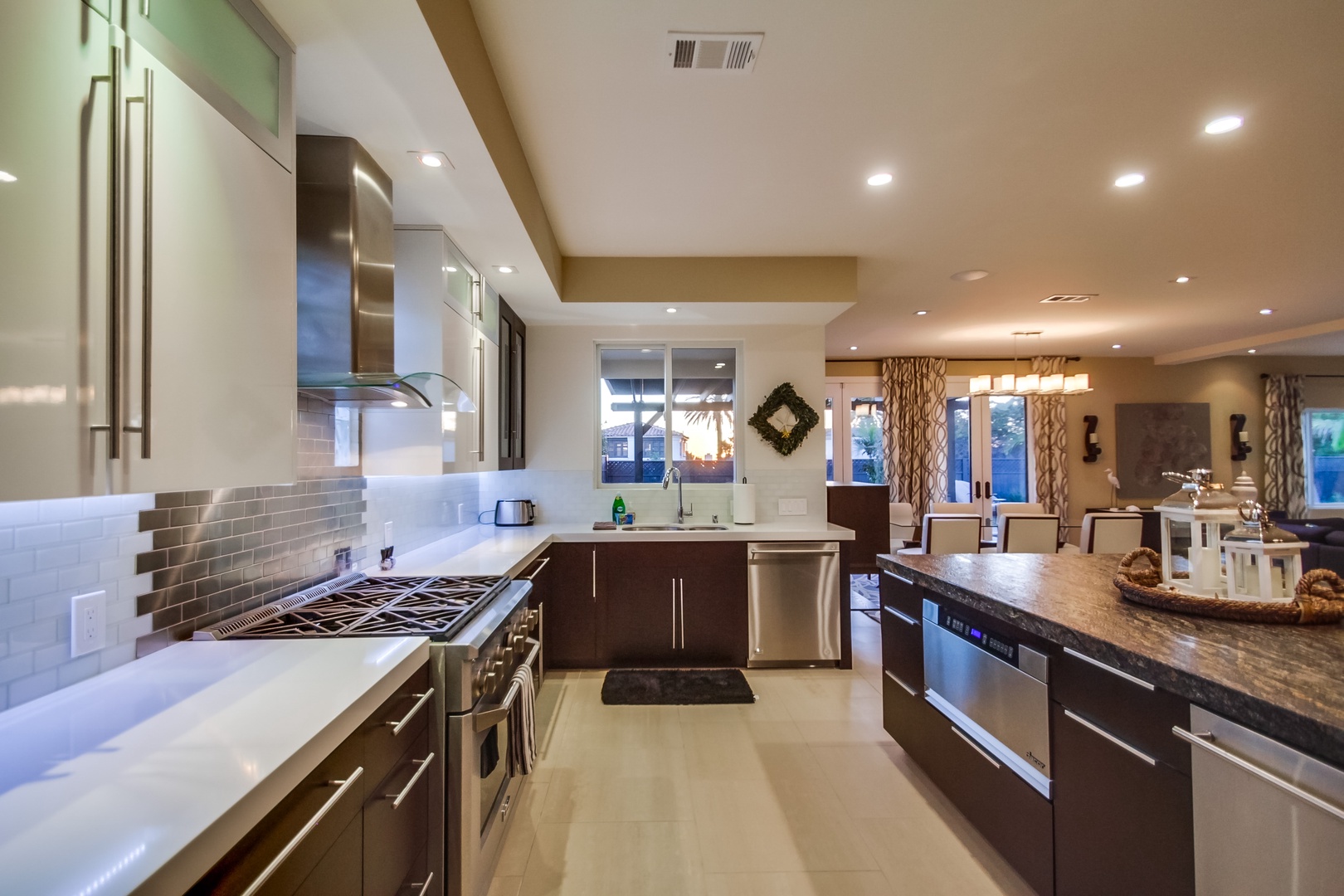 Spacious and open family kitchen