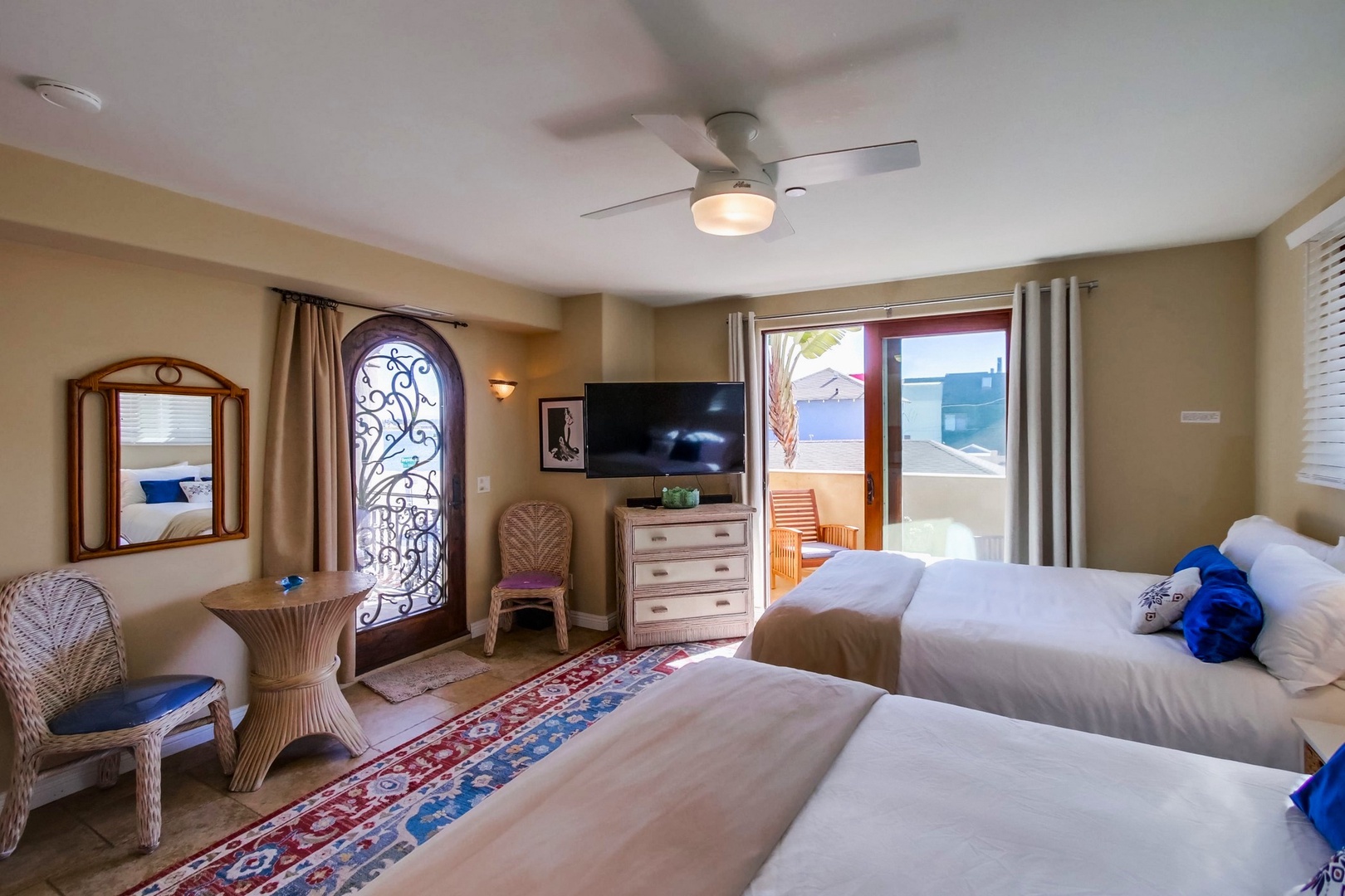 Bedroom 2 with balcony and BBQ