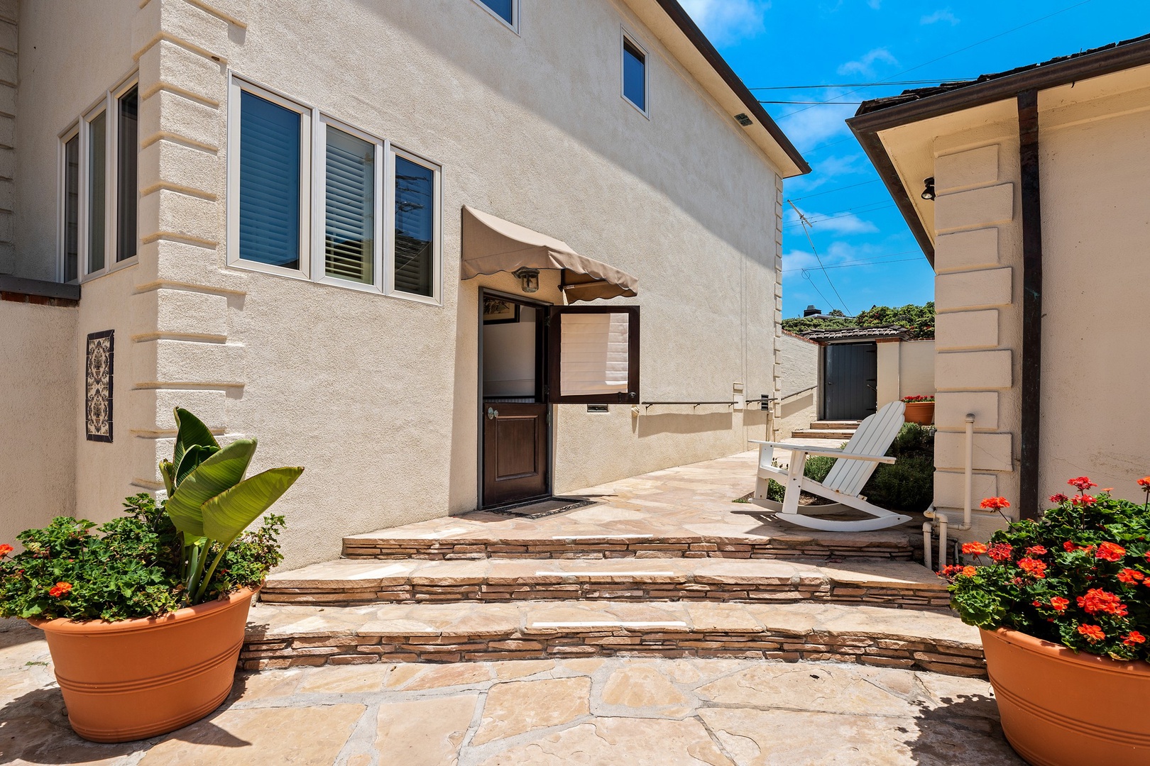 Back door leading to the courtyard