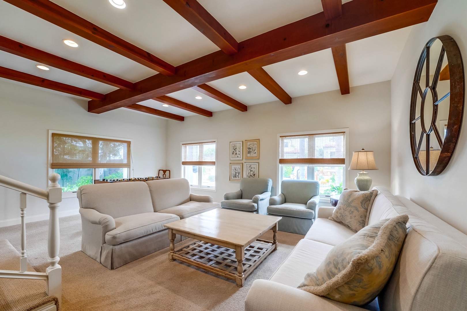 Open beam ceilings throughout