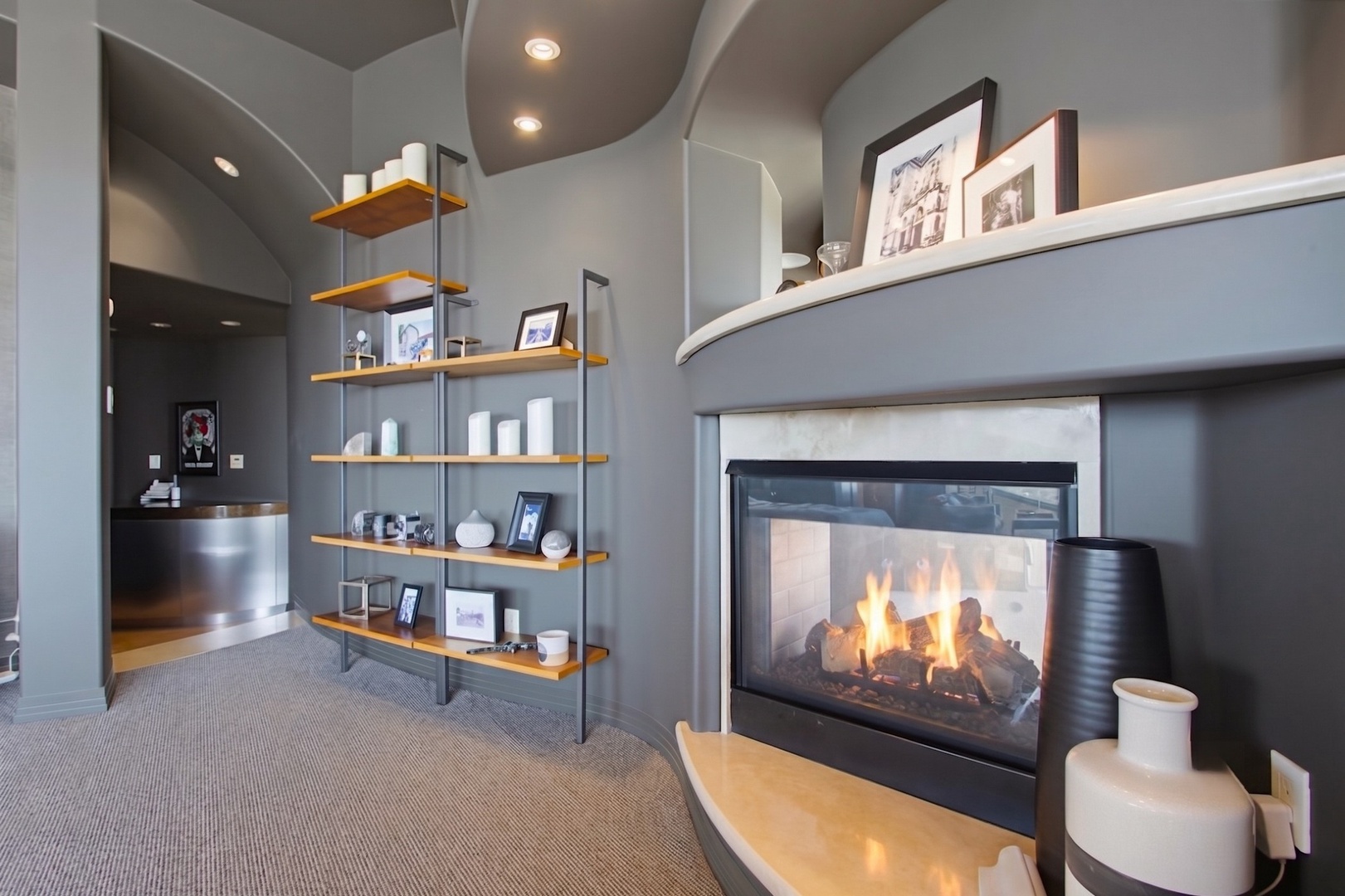 Primary Suite with two-sided fireplace