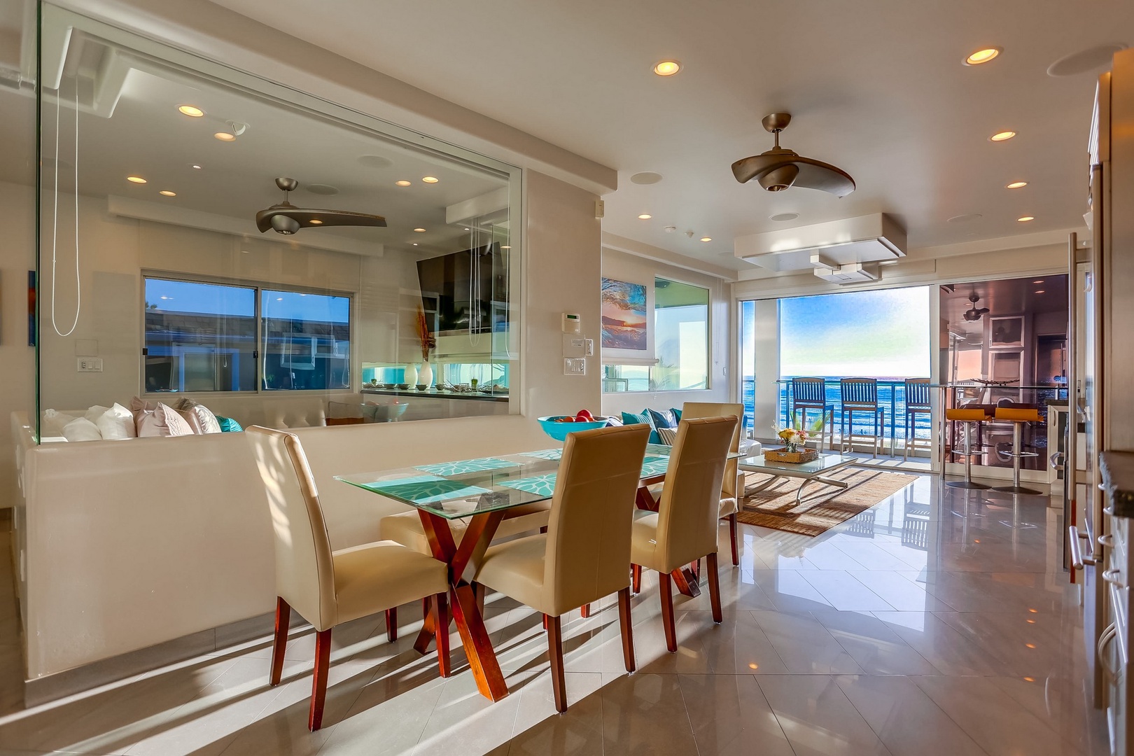 Ocean view dining table