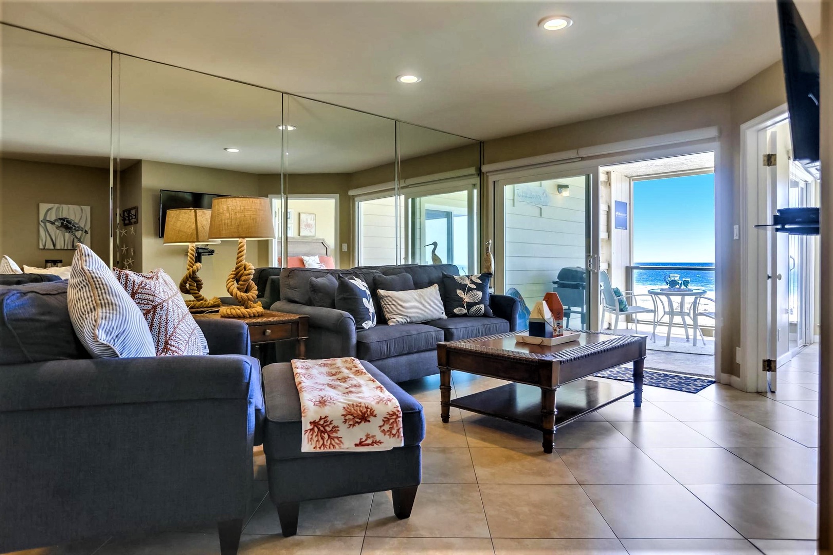 Comfy living room seating with views