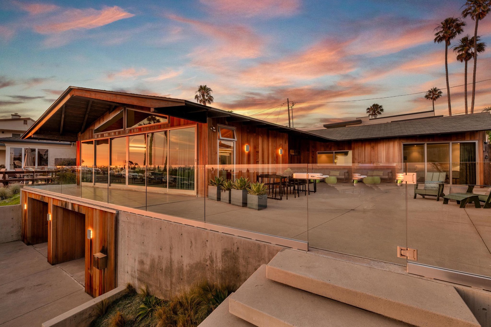 Golden hour at Beachfront Modern