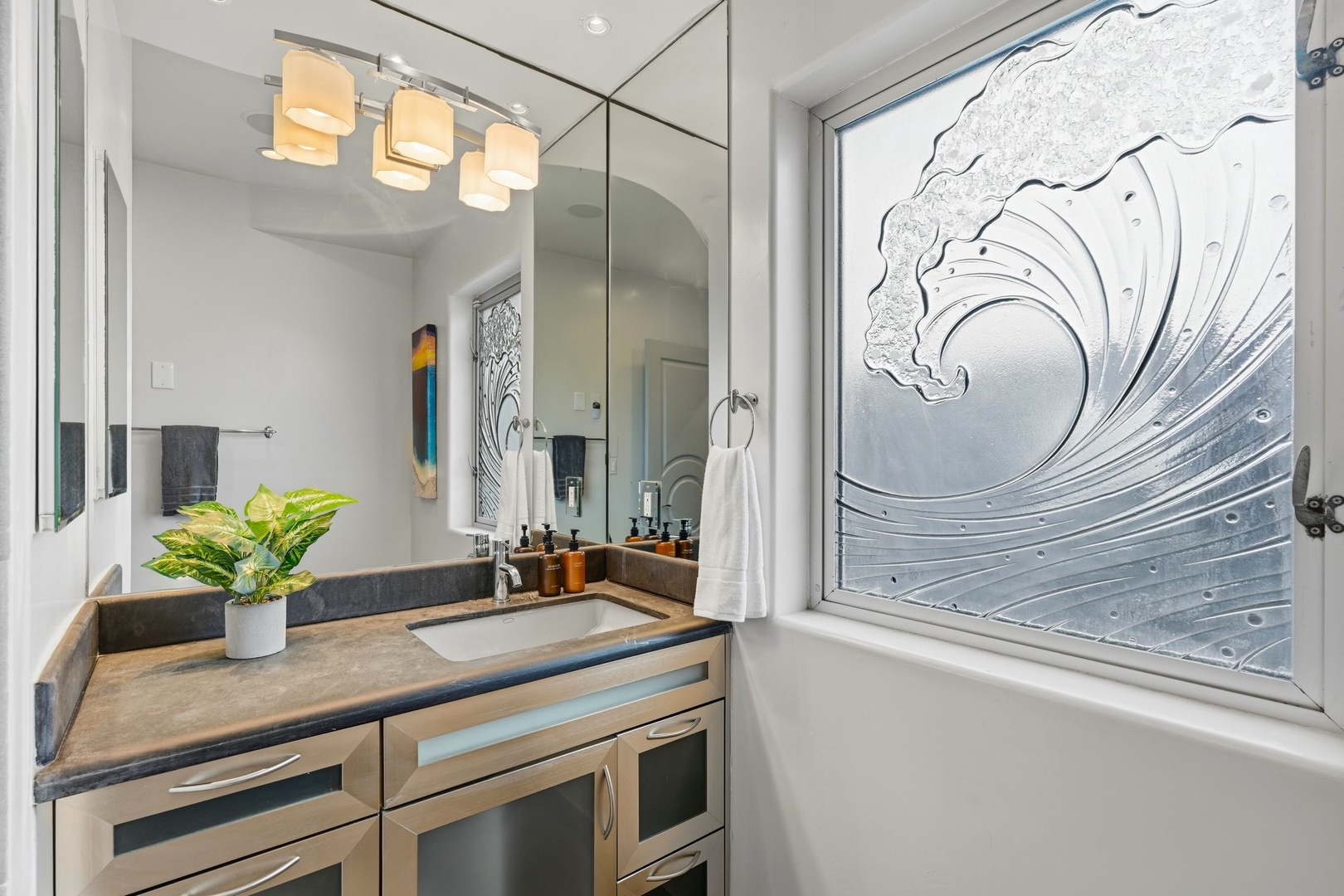 Stylish bathroom with sleek modern finishes