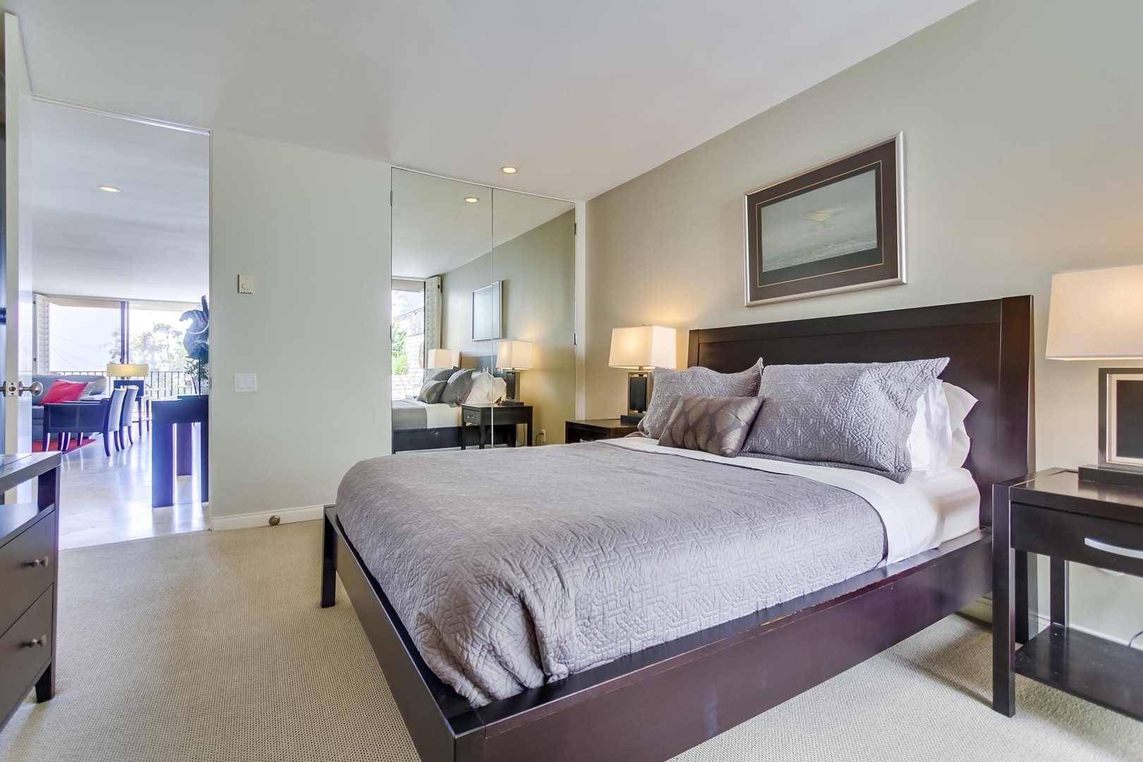 Bedroom 1 with mirrored closet