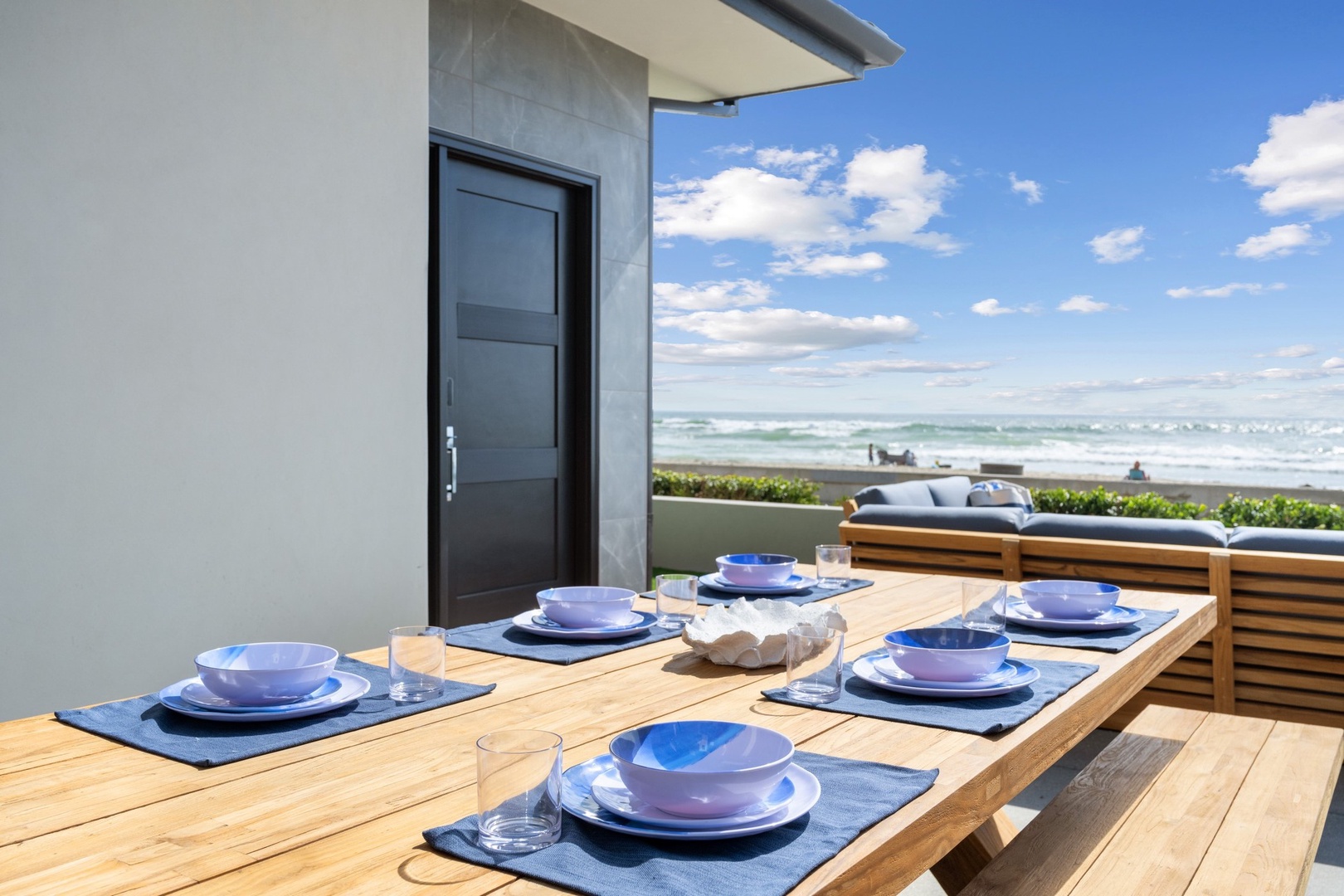 Beach level patio