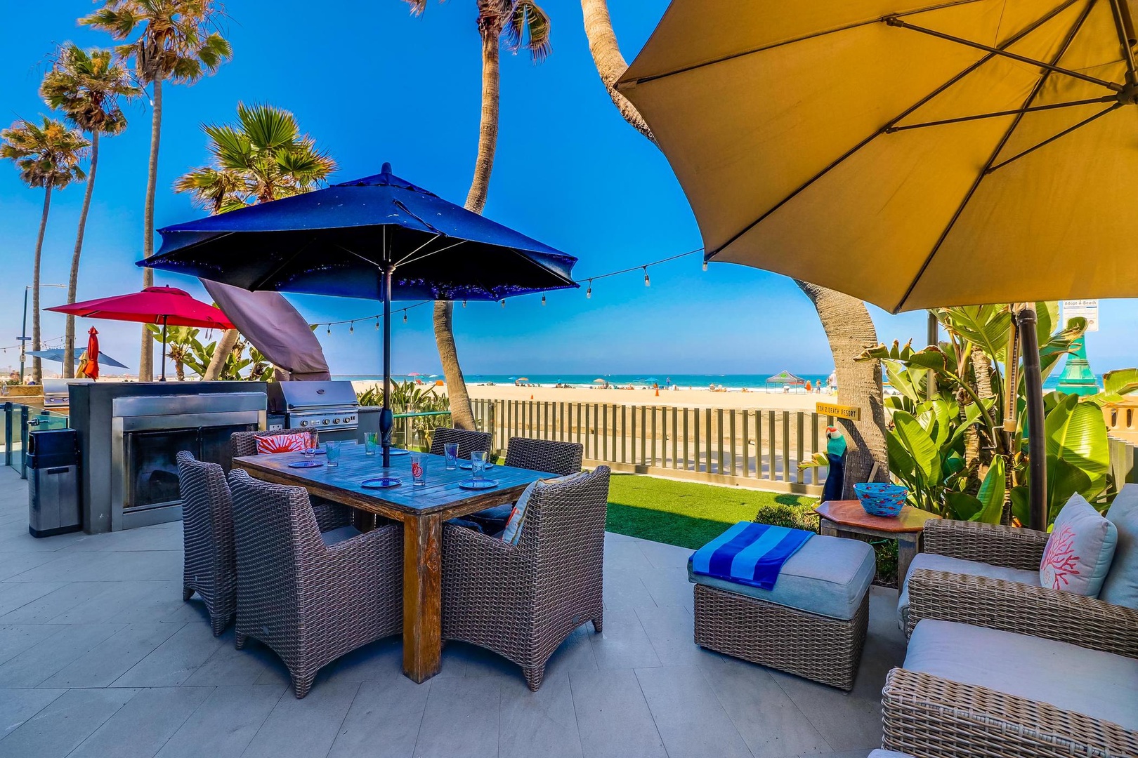 Beach front outdoor patio