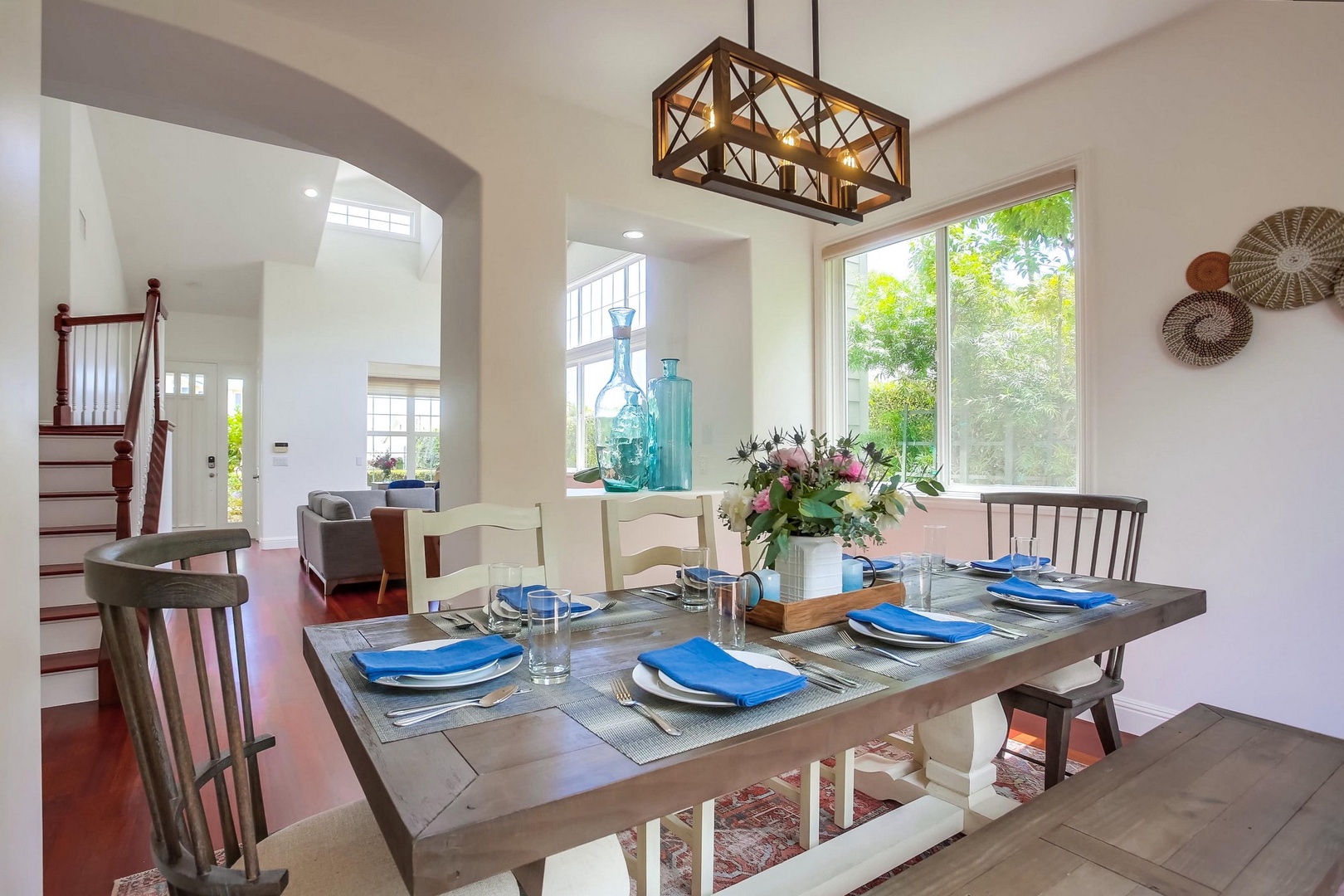 Dining table with bench seating