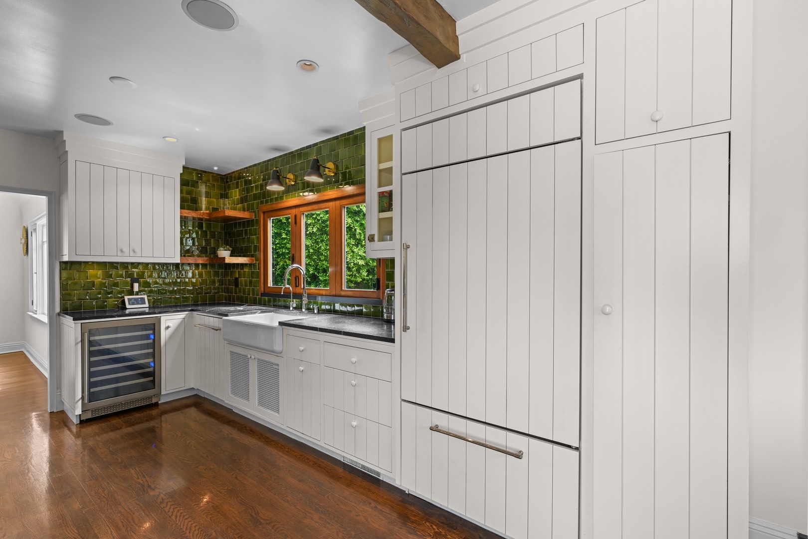 Paneled fridge and freezer