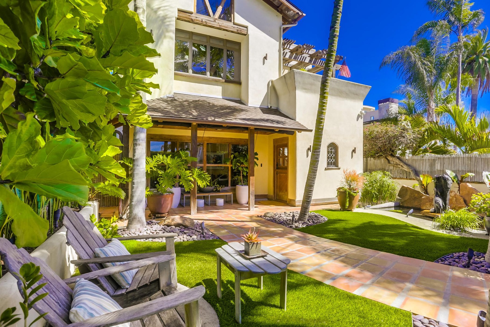 Gated and private front yard