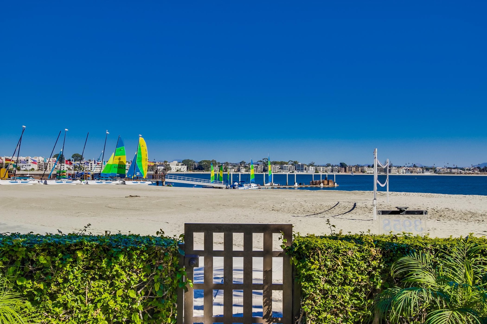 Sandy beach and blue water at your door step