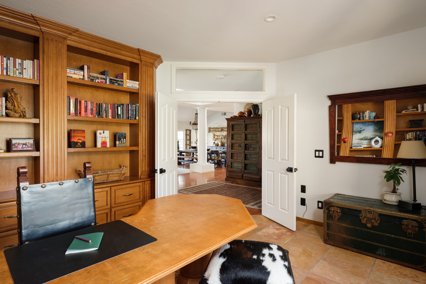 Private office with desk and printer